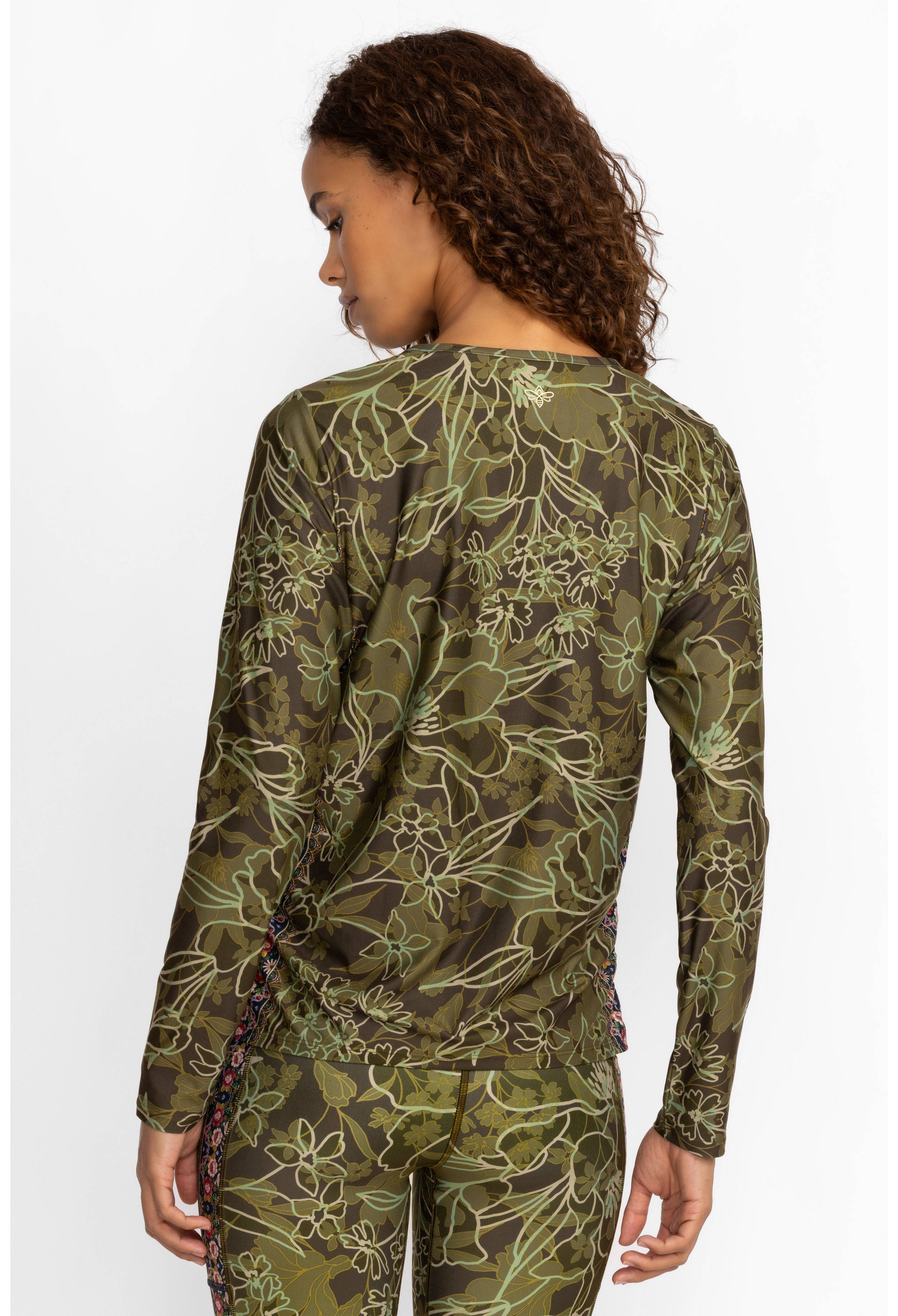 HIRZ CAMO RUCHED LONG SLEEVE TOP, , large image number 4