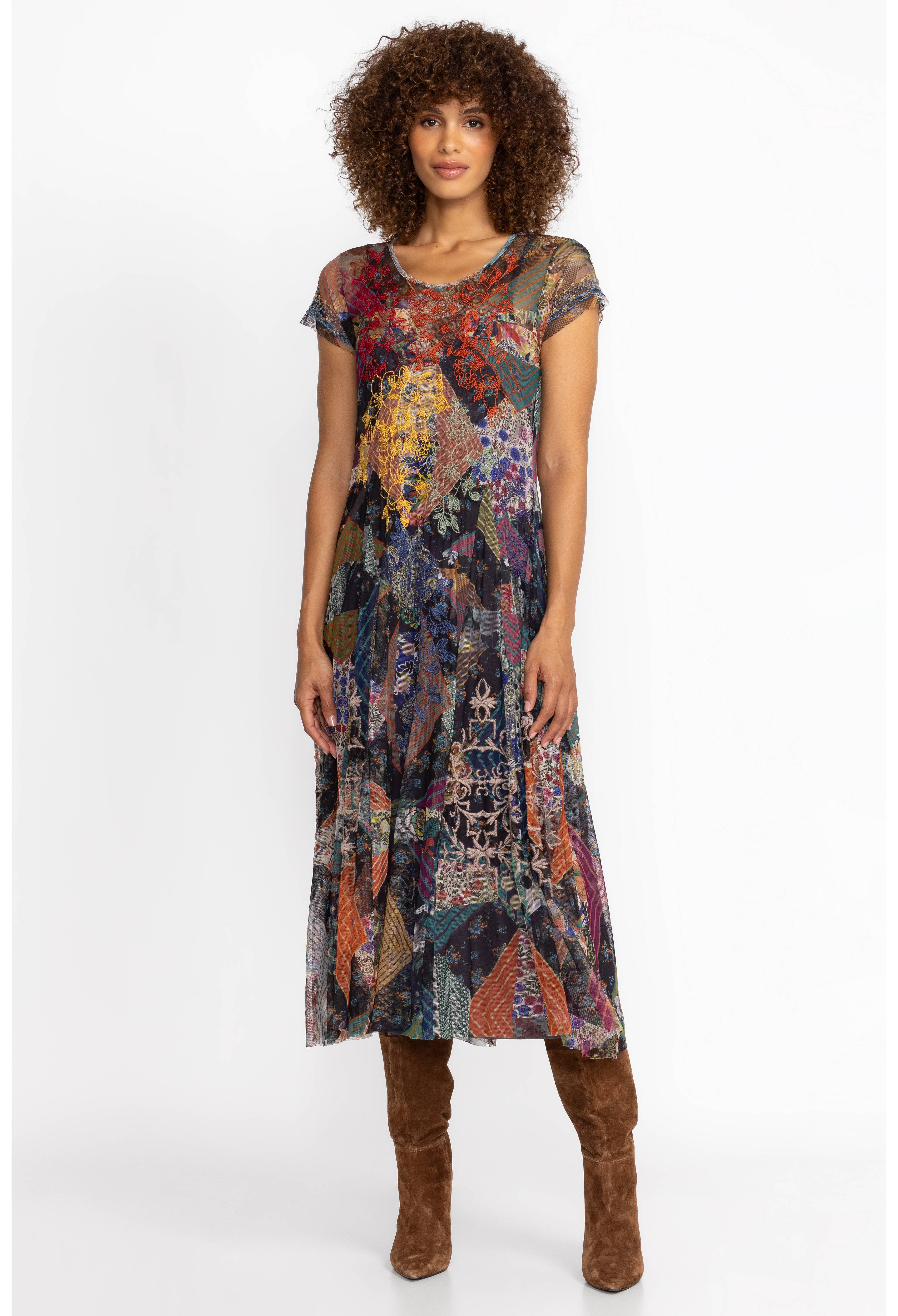 Mazzy Godet Short Slv Dress, , large image number 3
