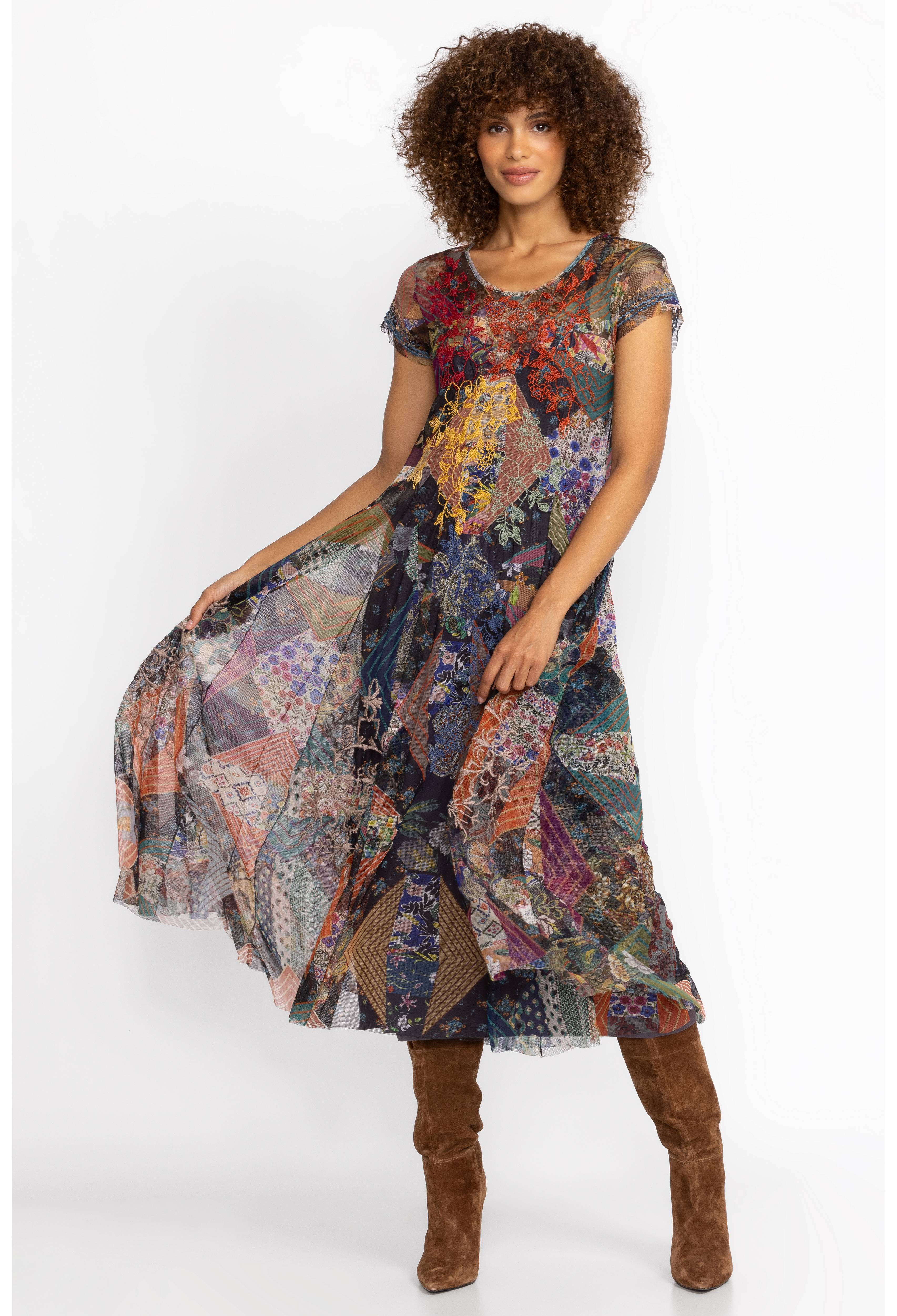 Mazzy Godet Short Slv Dress, , large image number 4