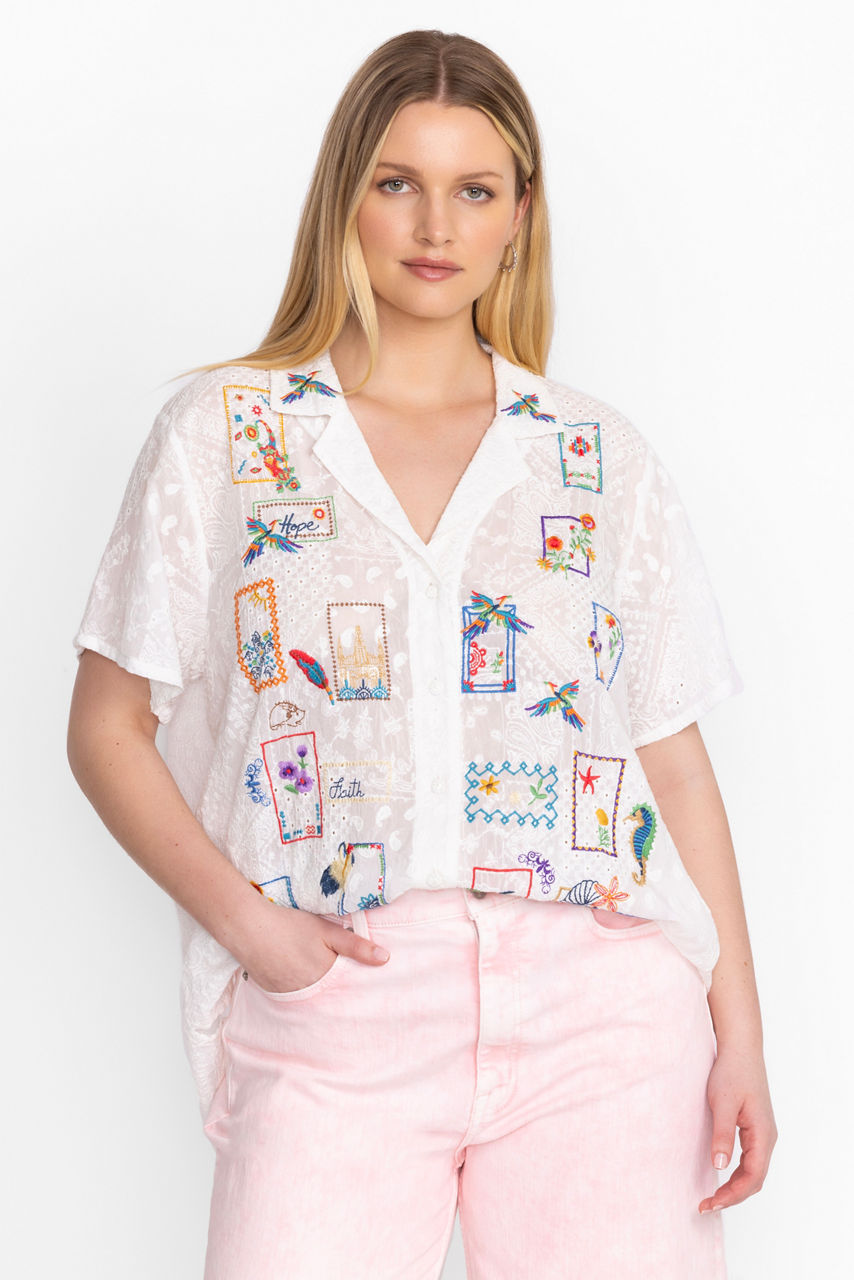 COOPER EMBROIDERED BUTTON UP
