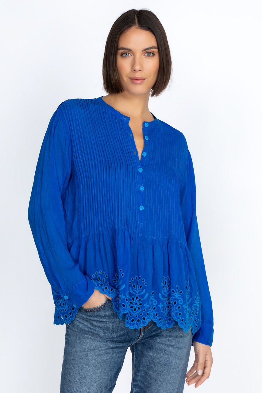 Buy Leonie Pintuck Blouse | Johnny Was