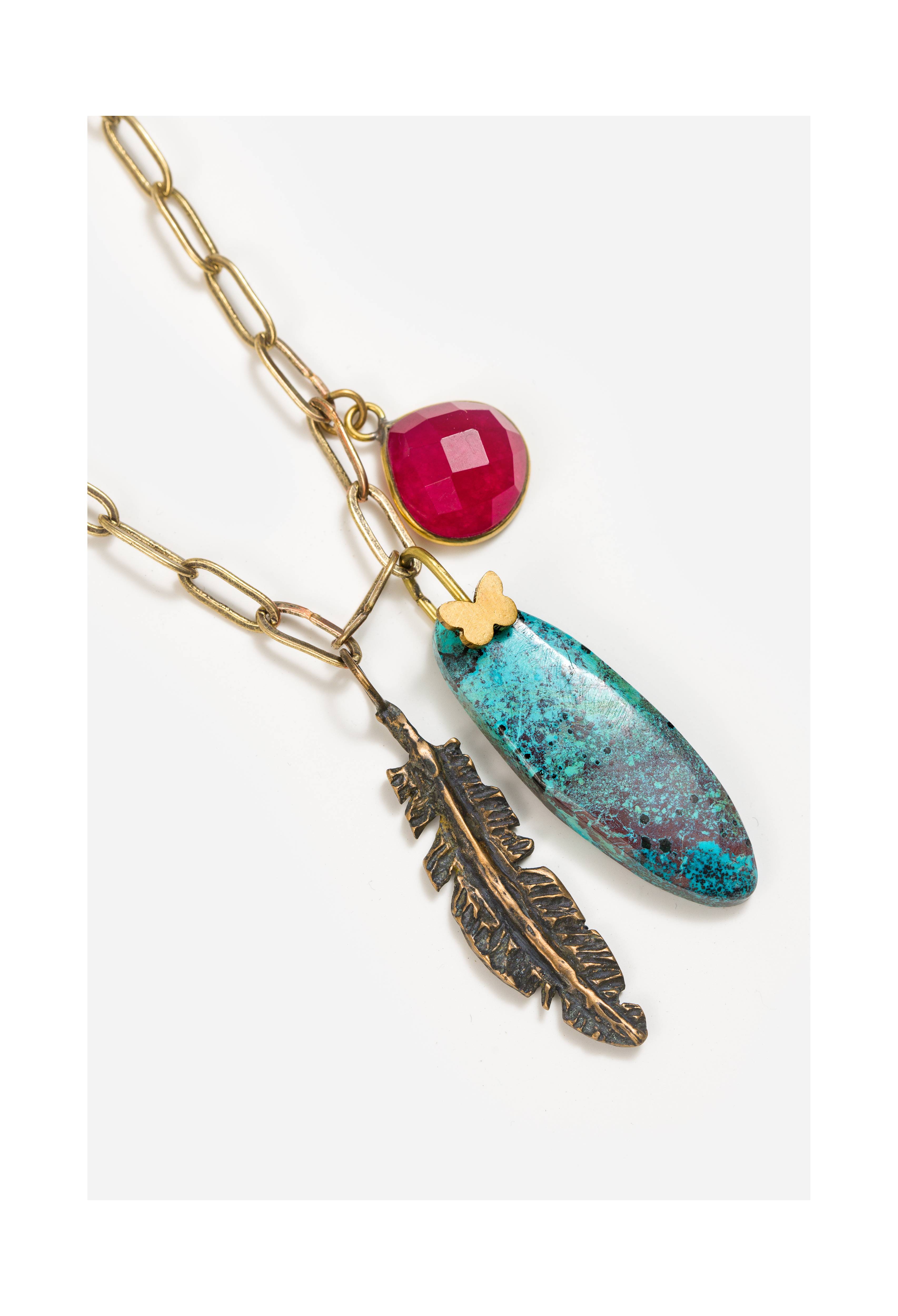 Feather Charm Necklace, , large image number 2