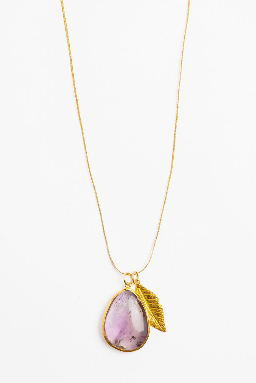 PIPPA SMALL AMETHYST LEAVES NECKLACE