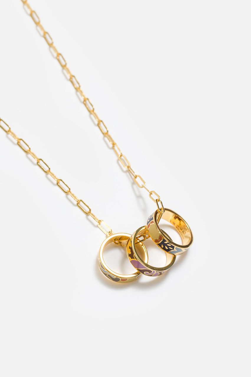 Sandalwood 3 Ring Necklace