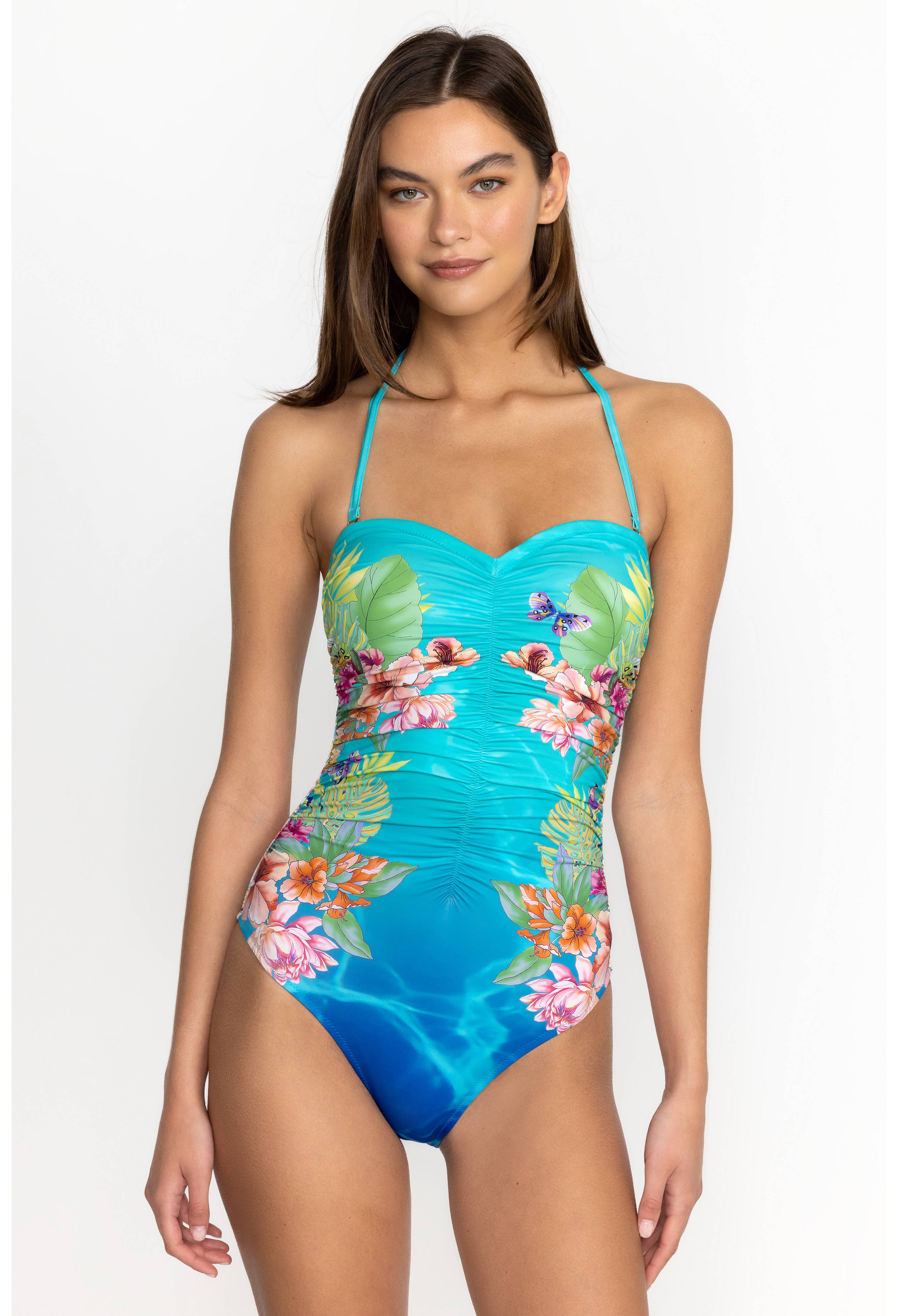 Water Tropic Ruched Sweetheart One Piece, , large image number 1