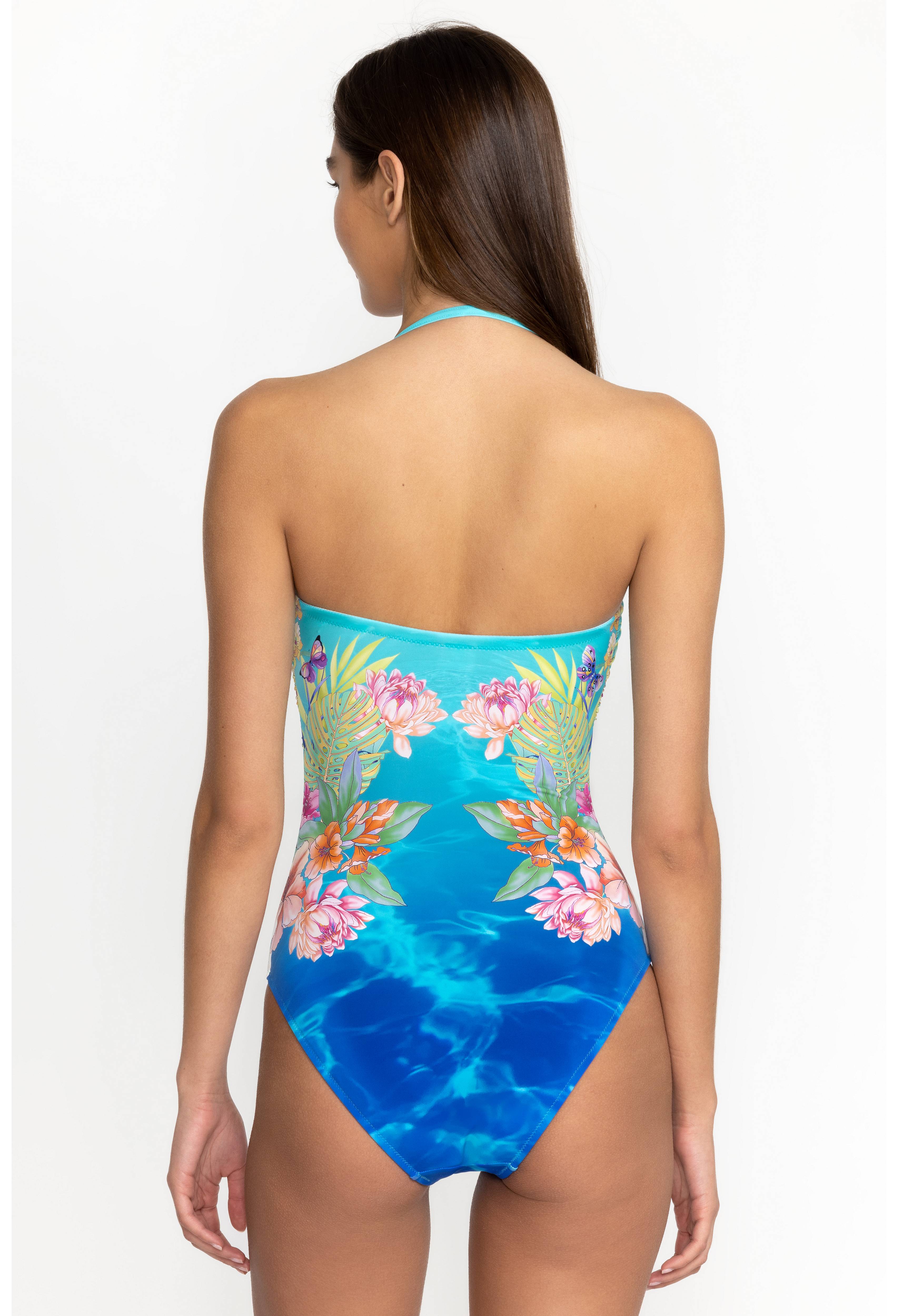 Water Tropic Ruched Sweetheart One Piece, , large image number 3