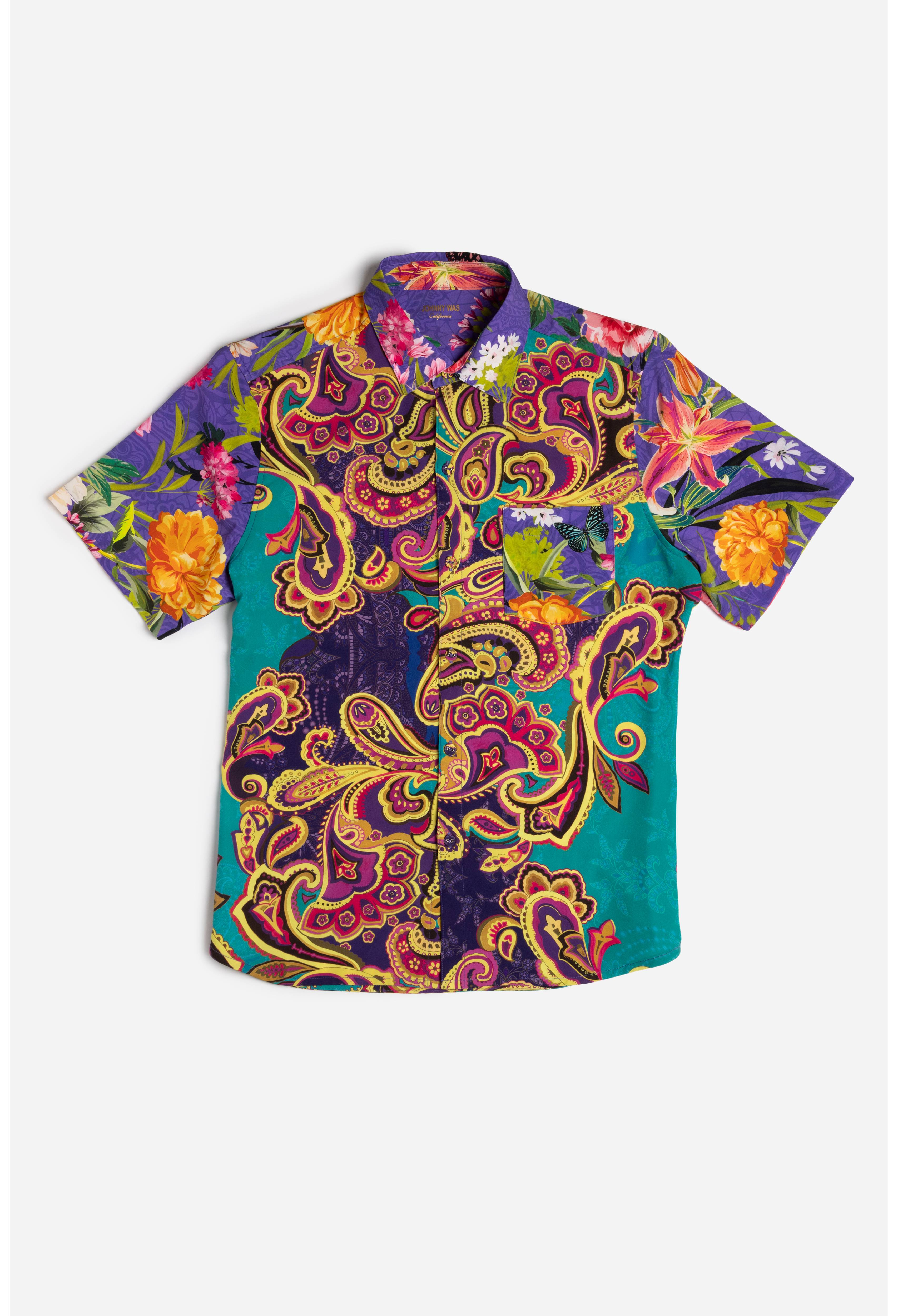 PAISLEY HEART MENS COVERUP SHIRT, , large image number 1