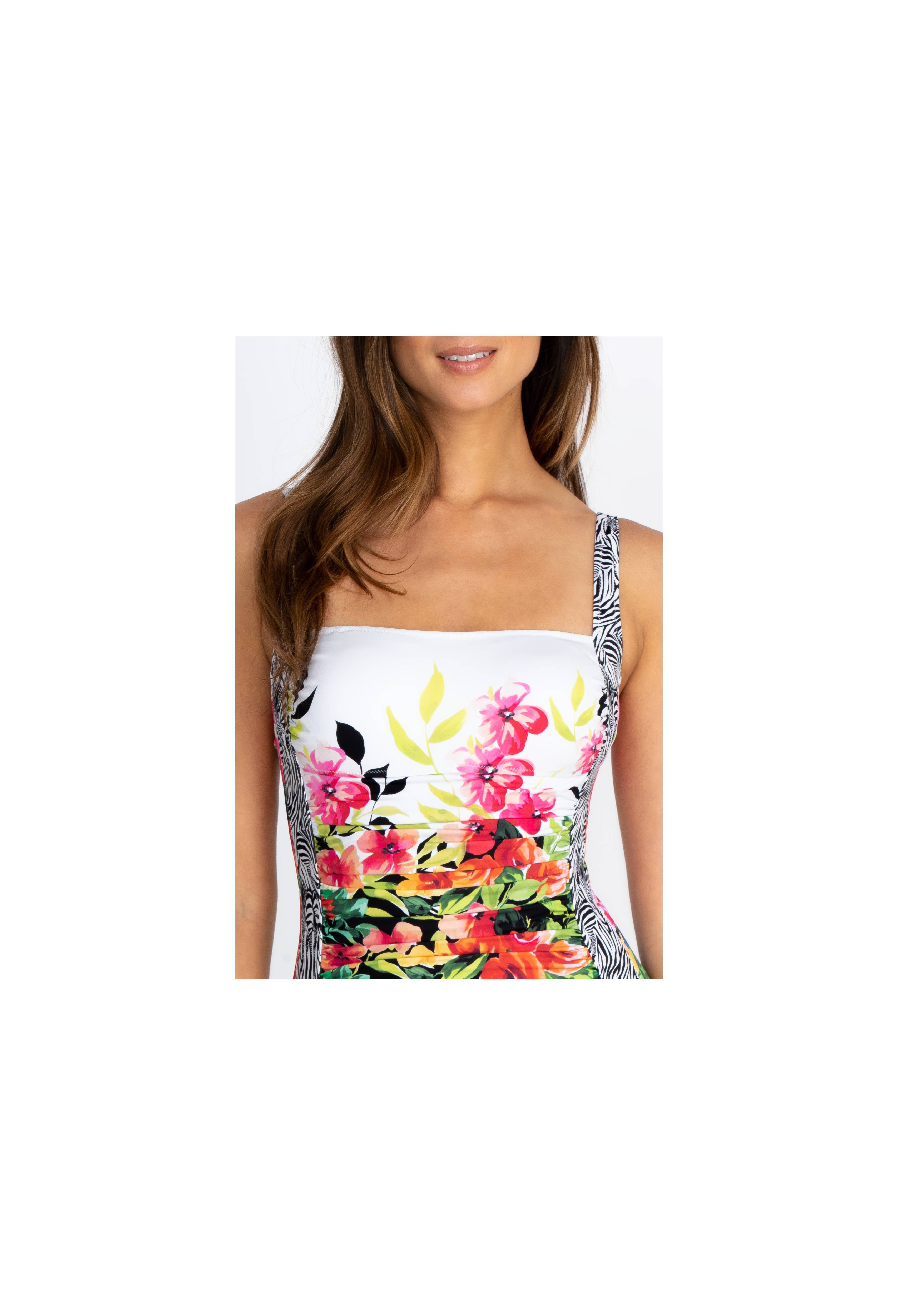 Fay Floral Ruched One Piece, , large image number 4