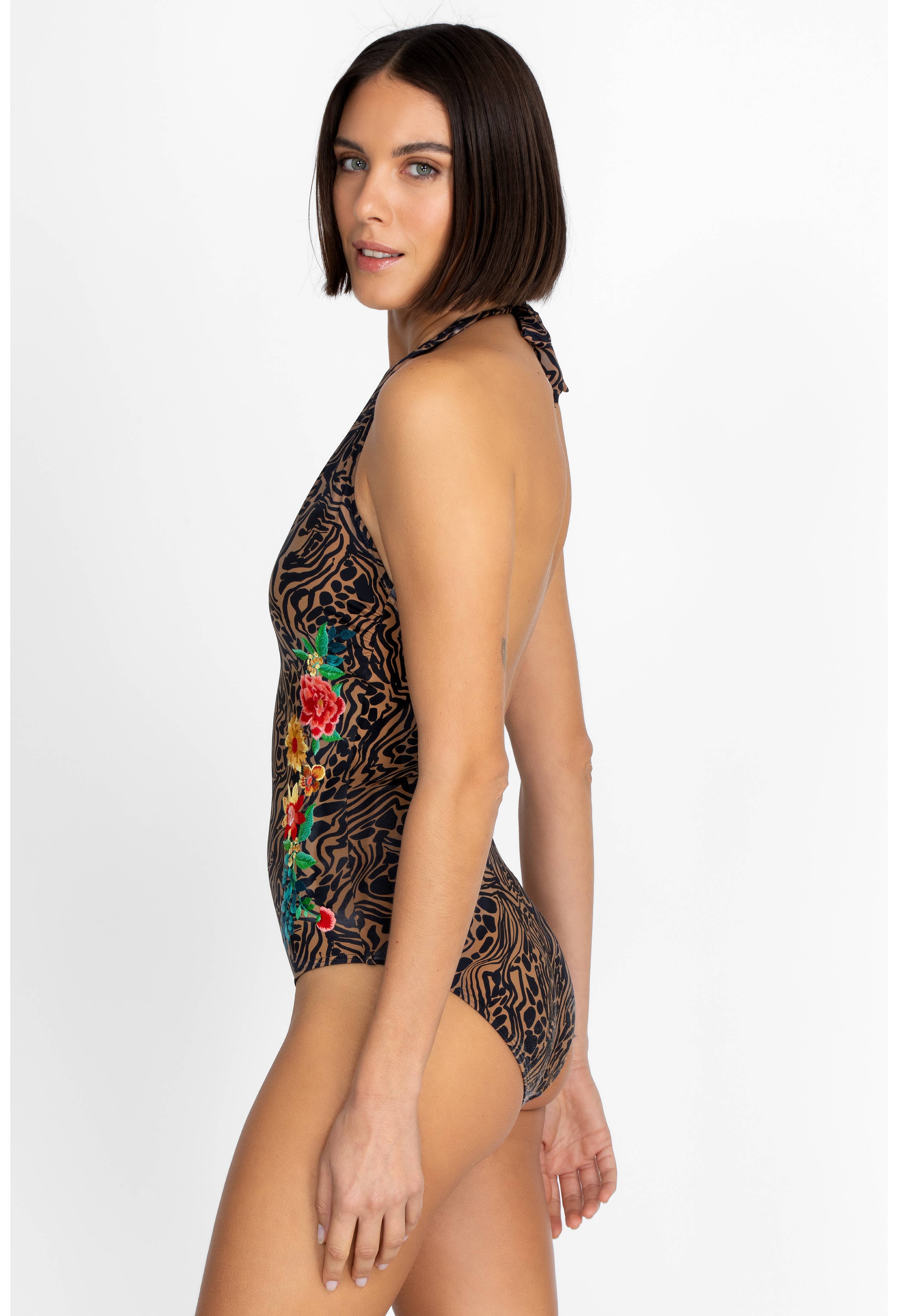 Millo Halter Embroidered One Piece, , large image number 3