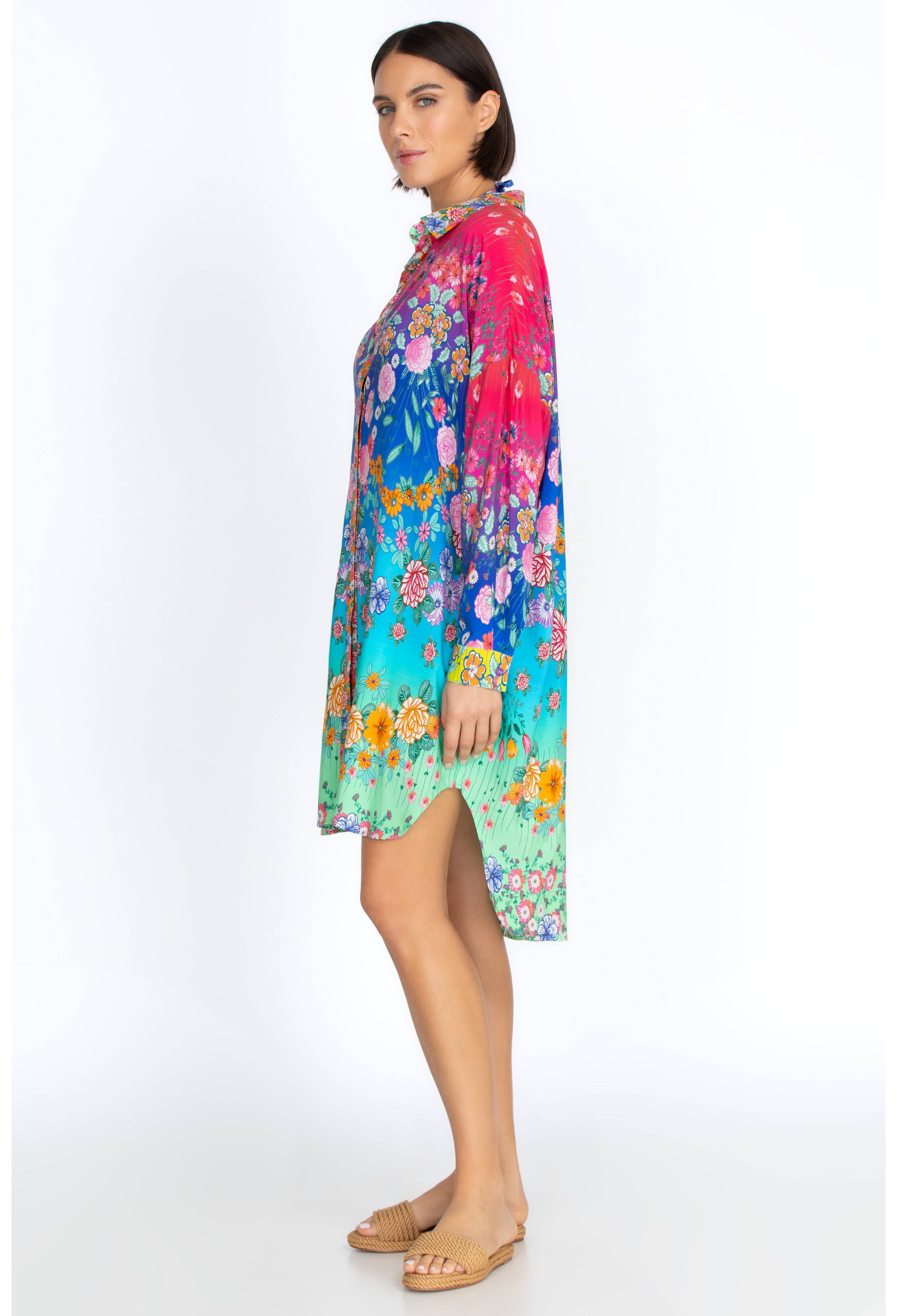 Rainbow Midi Shirt Dress, , large image number 3