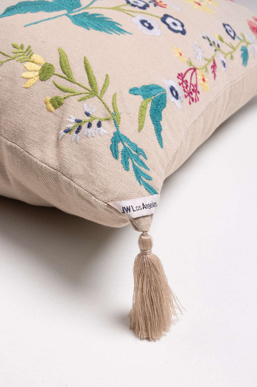 Arla Linen Embroidered Pillow