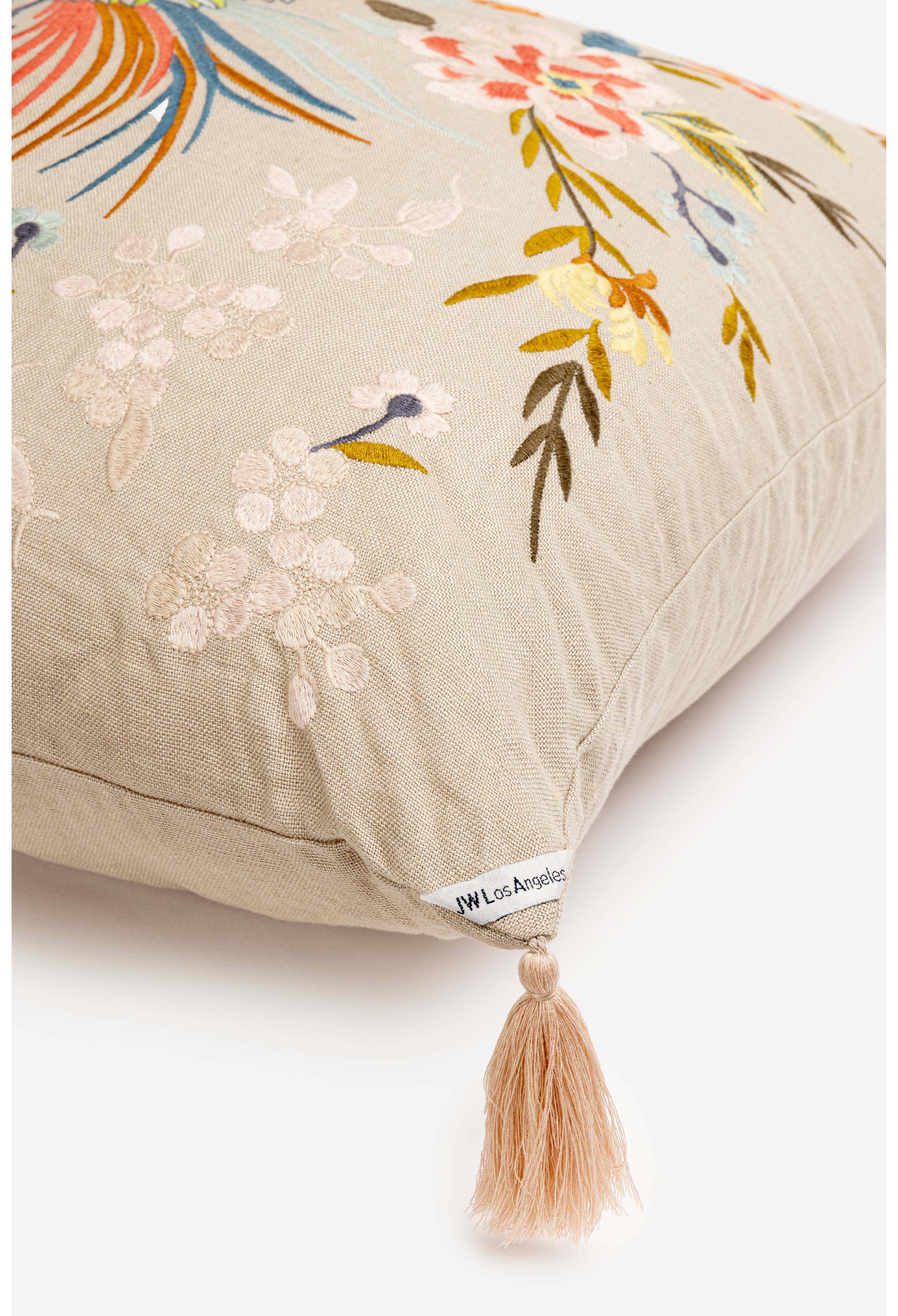 Ceretti Linen Embroidered Pillow, , large image number 3