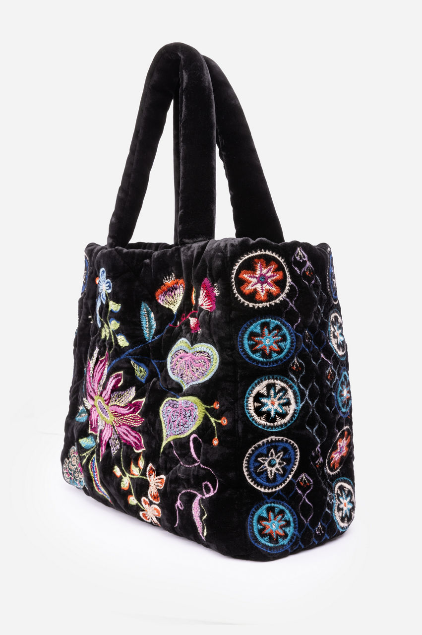 Pacifica Quilted Velvet Tote