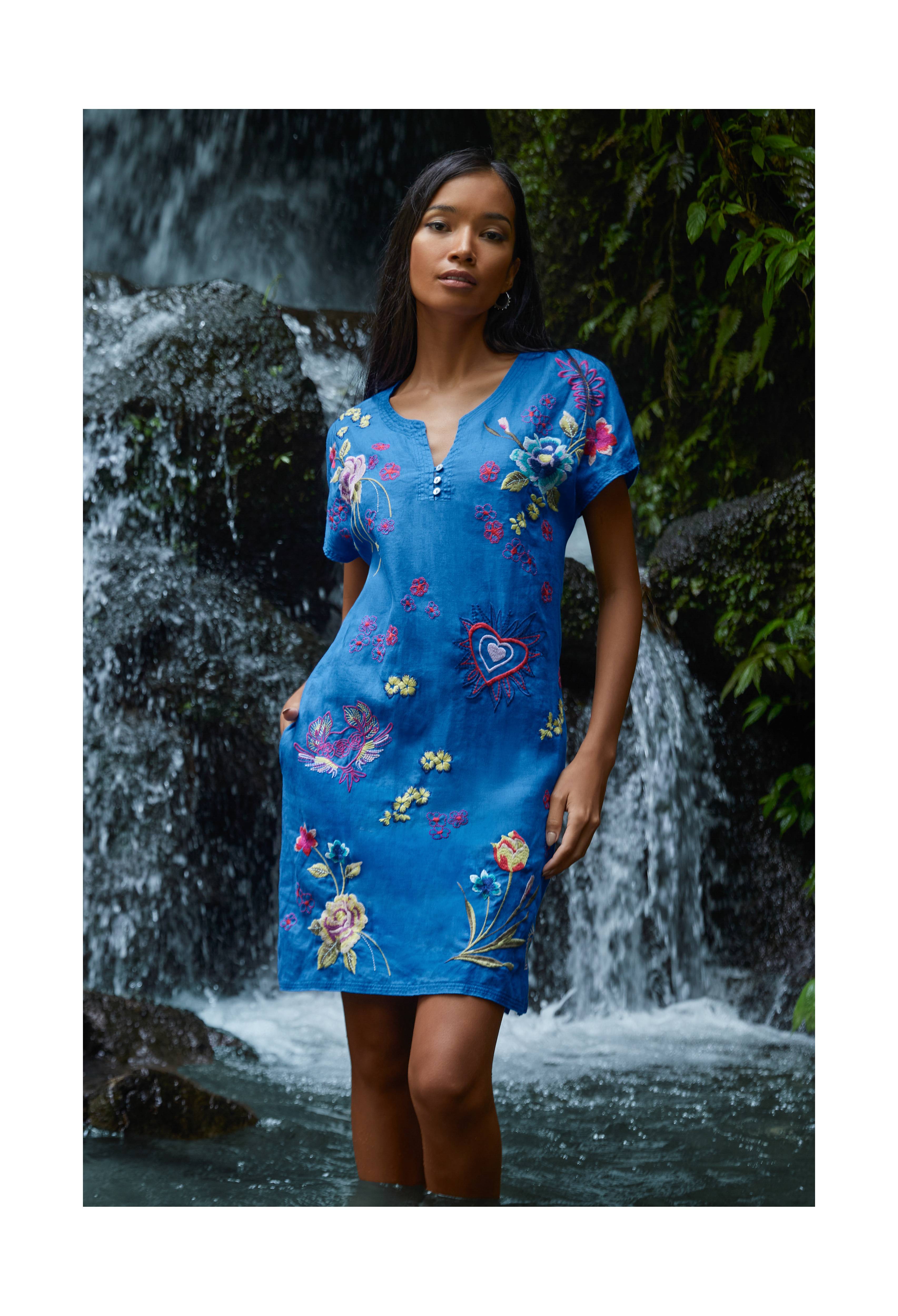 Jessi Button Front Linen Dress, , large image number 6