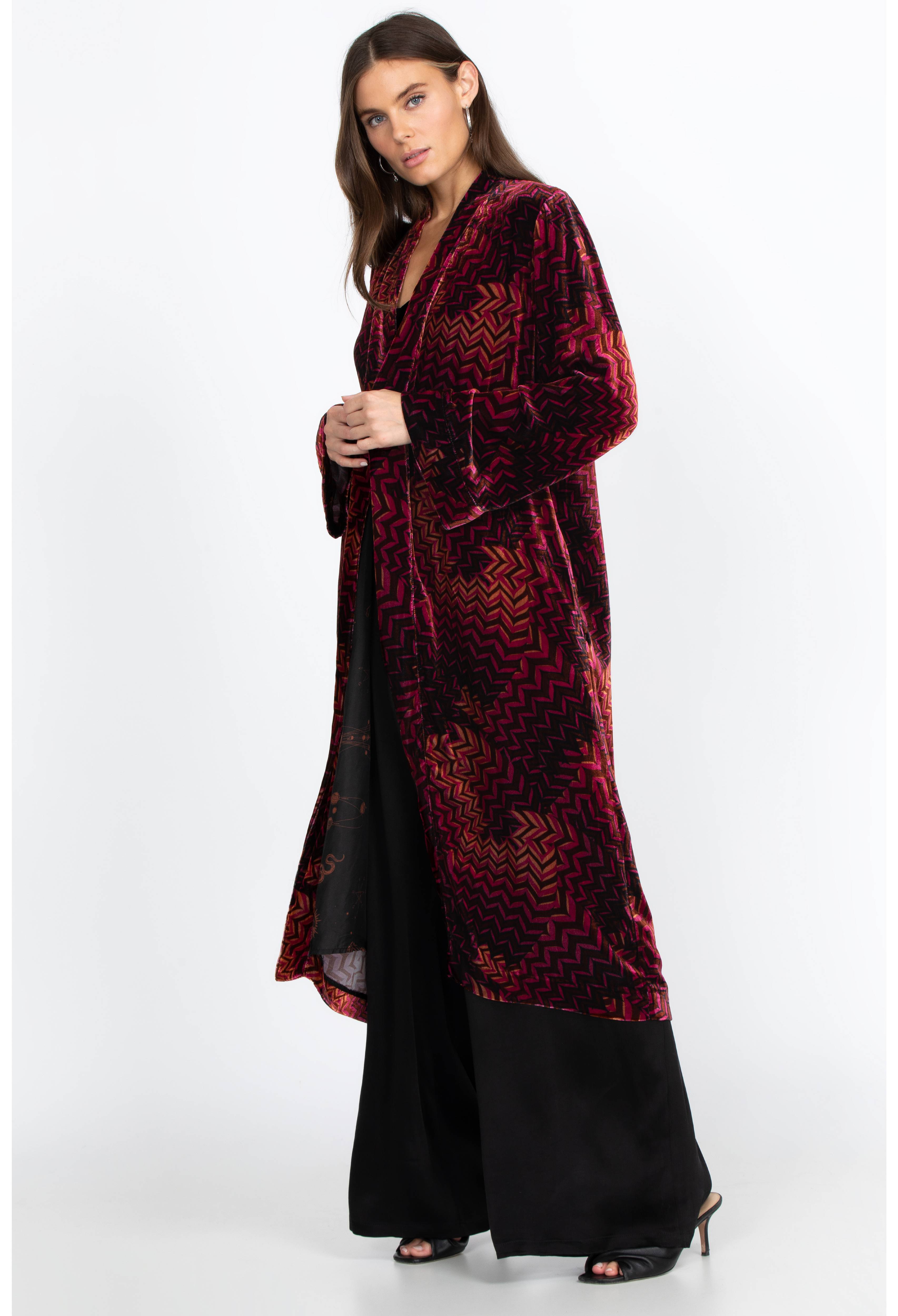Belle Velvet Kimono Coat, , large image number 3