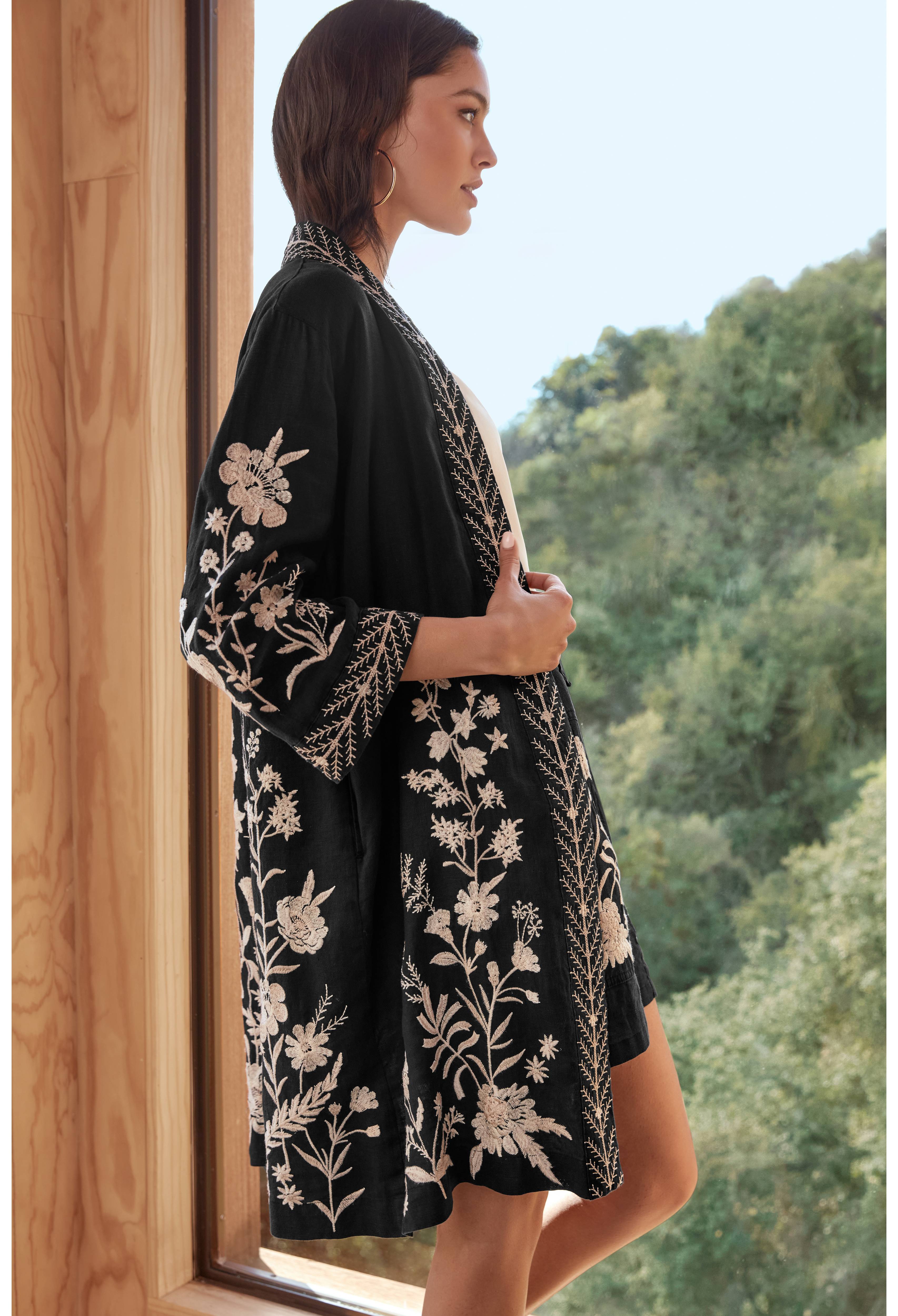 Marseille Linen Kimono Coat, , large image number 5