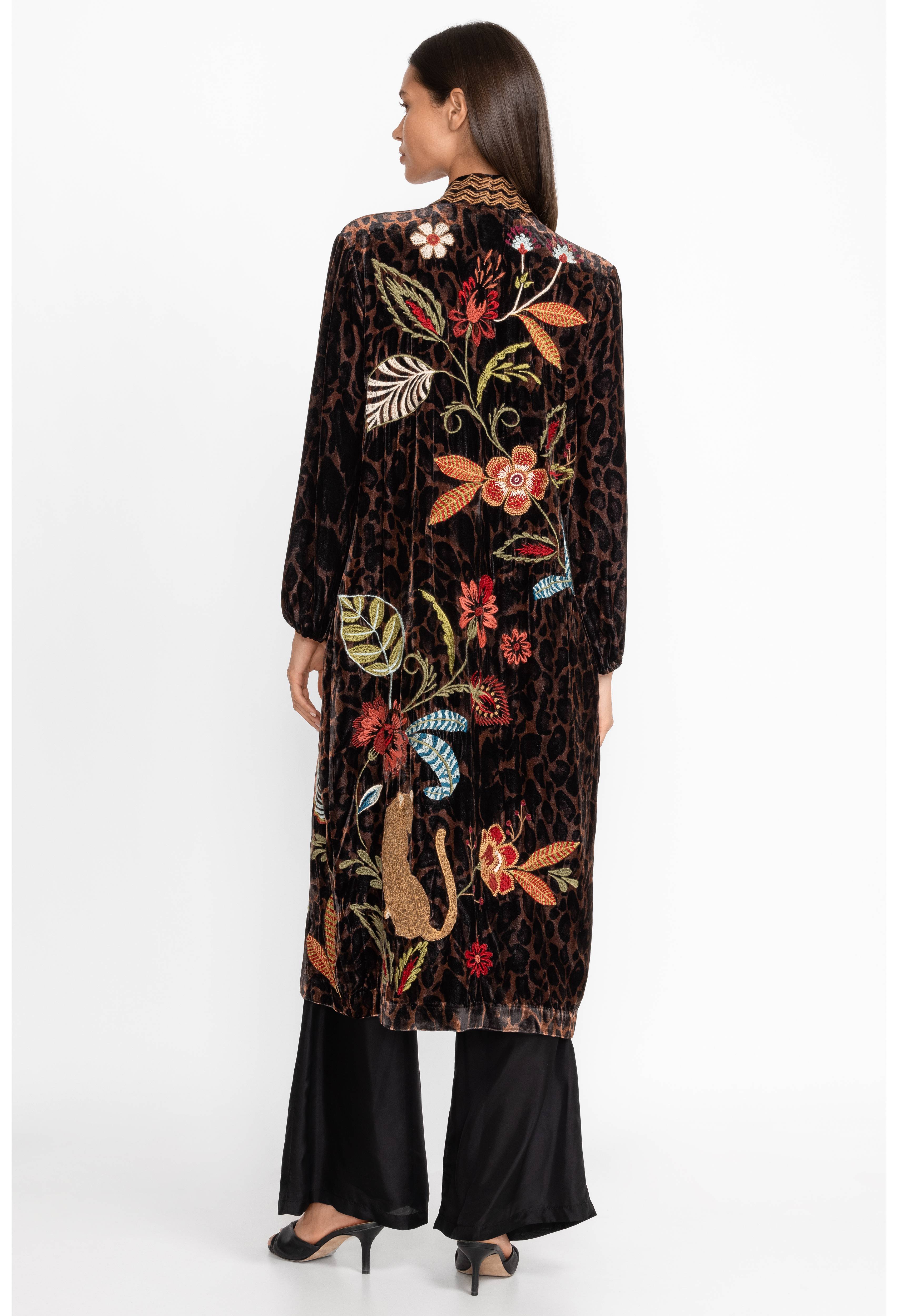 Isabella Velvet Bishop Sleeve Kimono Coat, , large image number 5