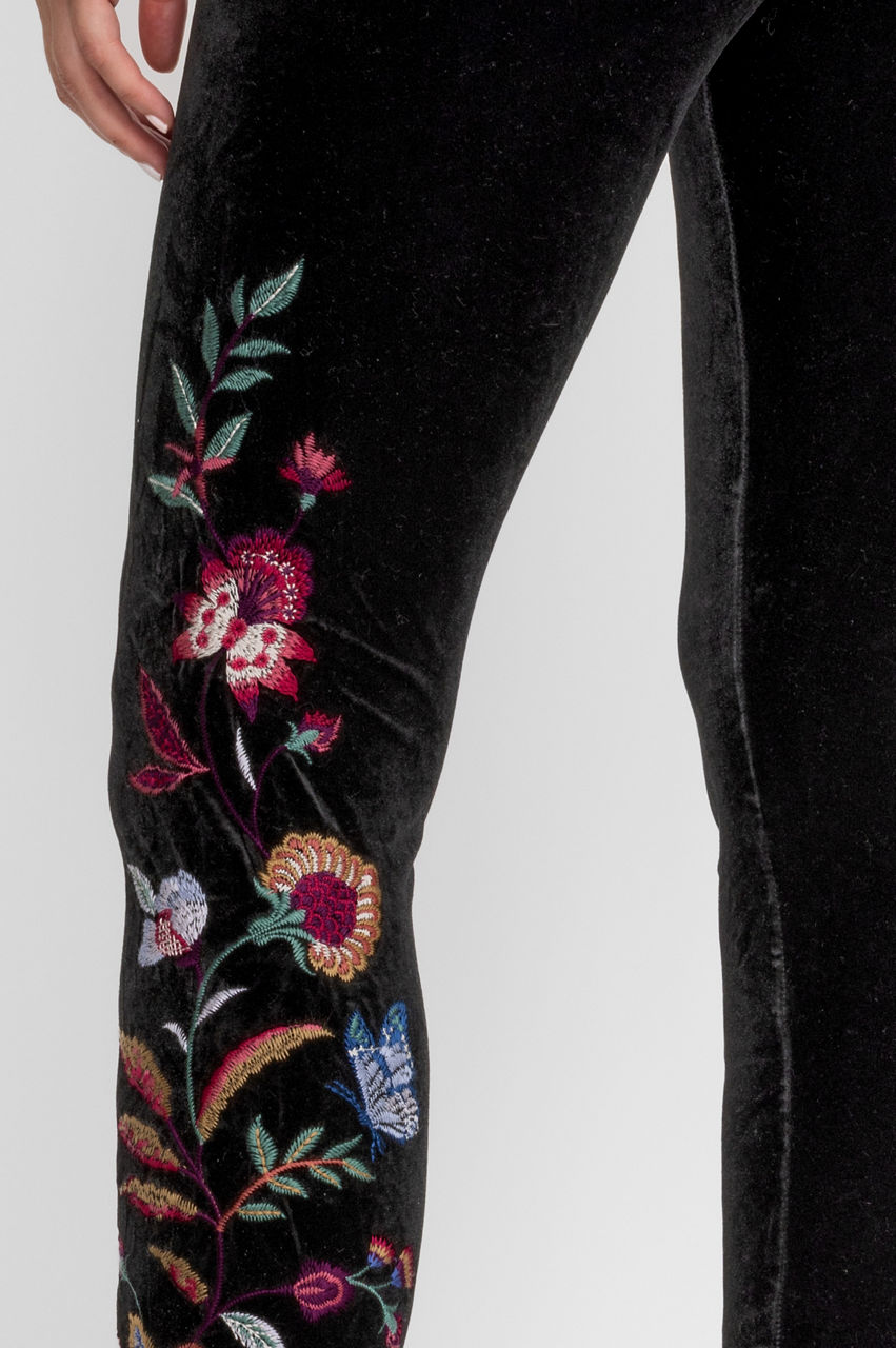 Women's Sandra Stretch Velvet Legging by Johnny Was in Black, XS