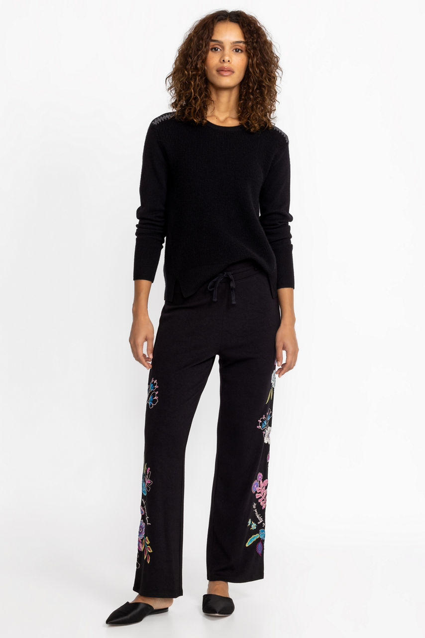 This Way to Cozy Black Wide Leg Lounge Pants