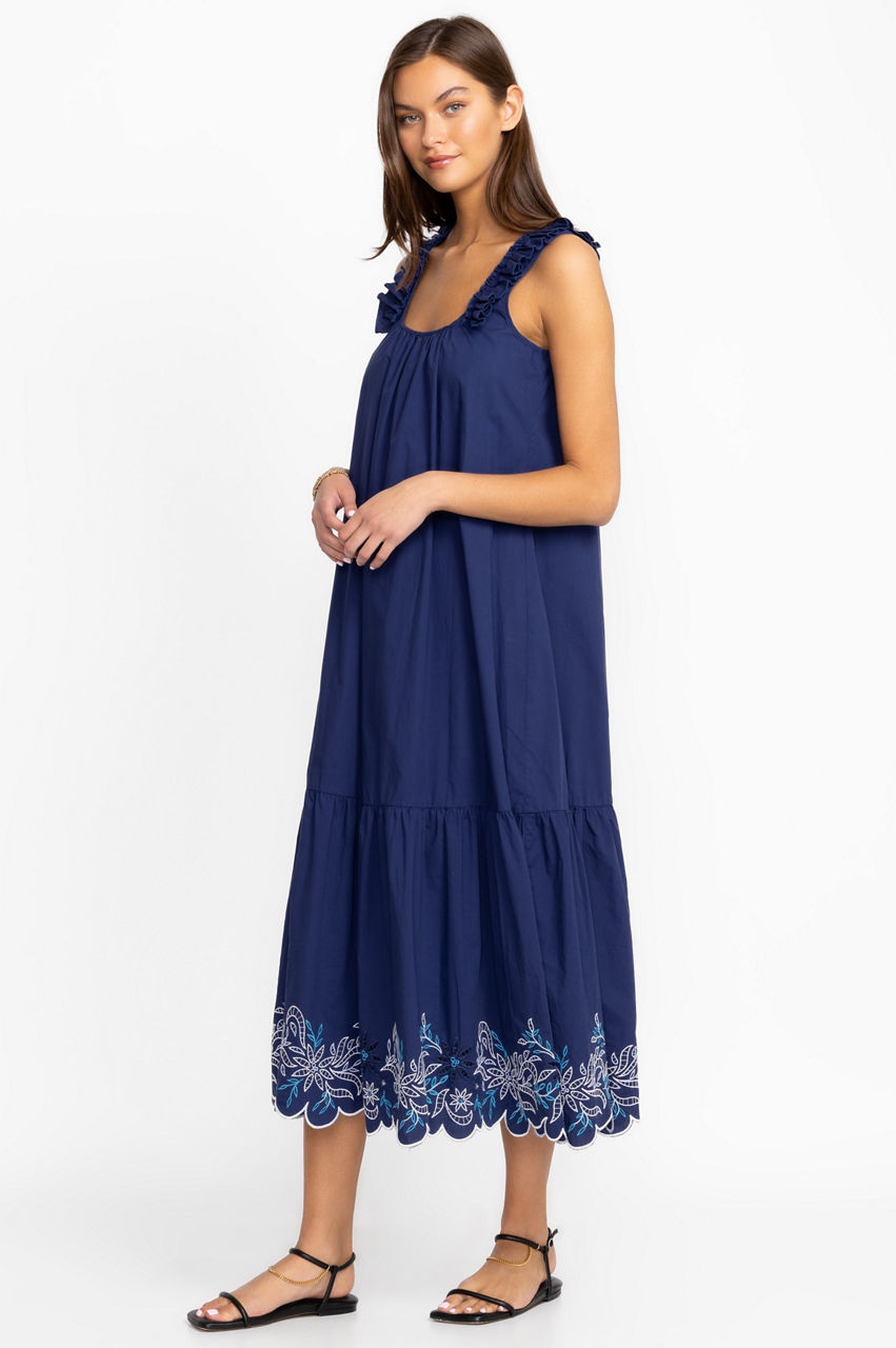 Eyelet Maxi Cover-Up Dress in Black Beauty