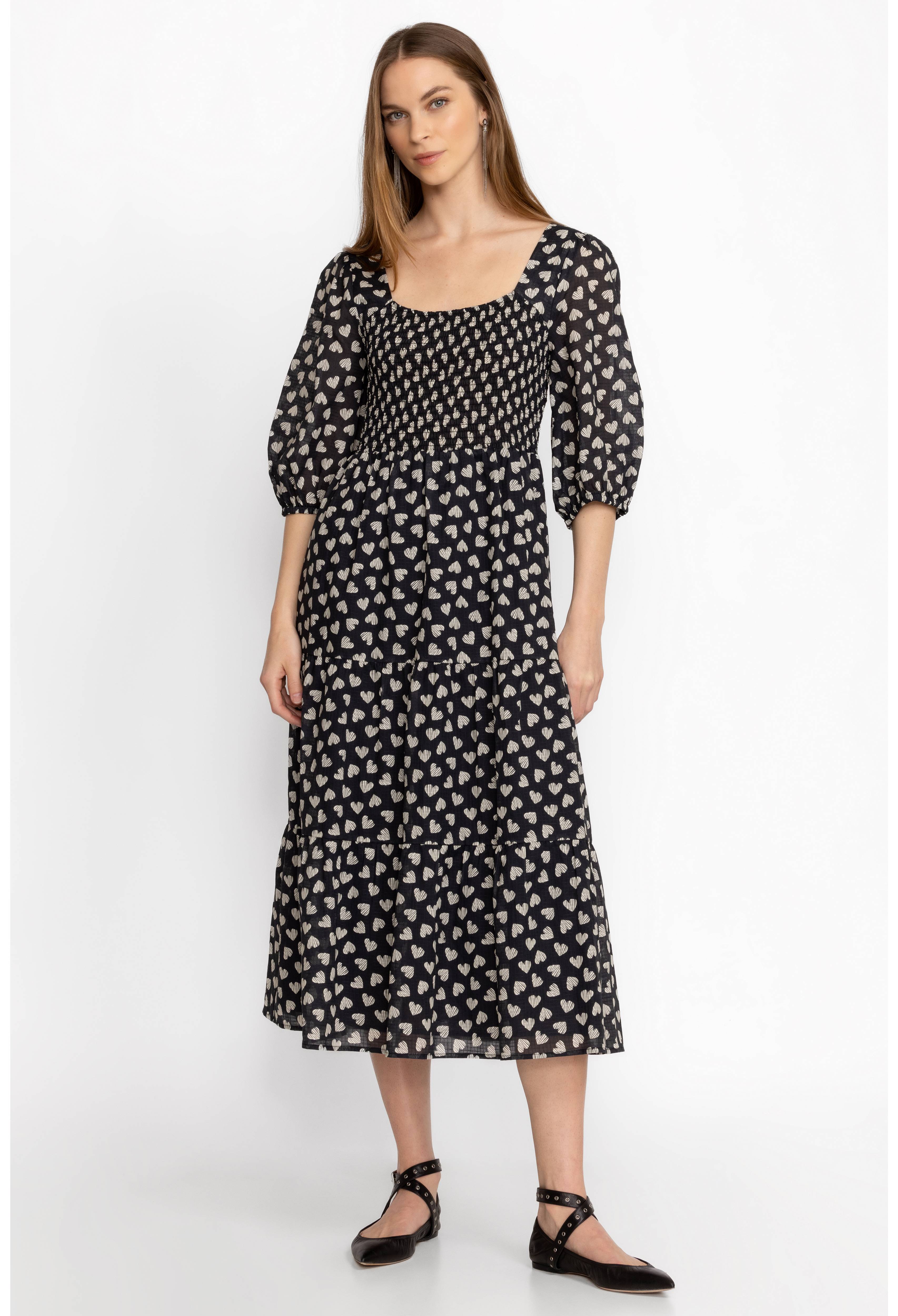 COUPLE OF HEARTS COTTON MIDI DRESS, , large image number 1