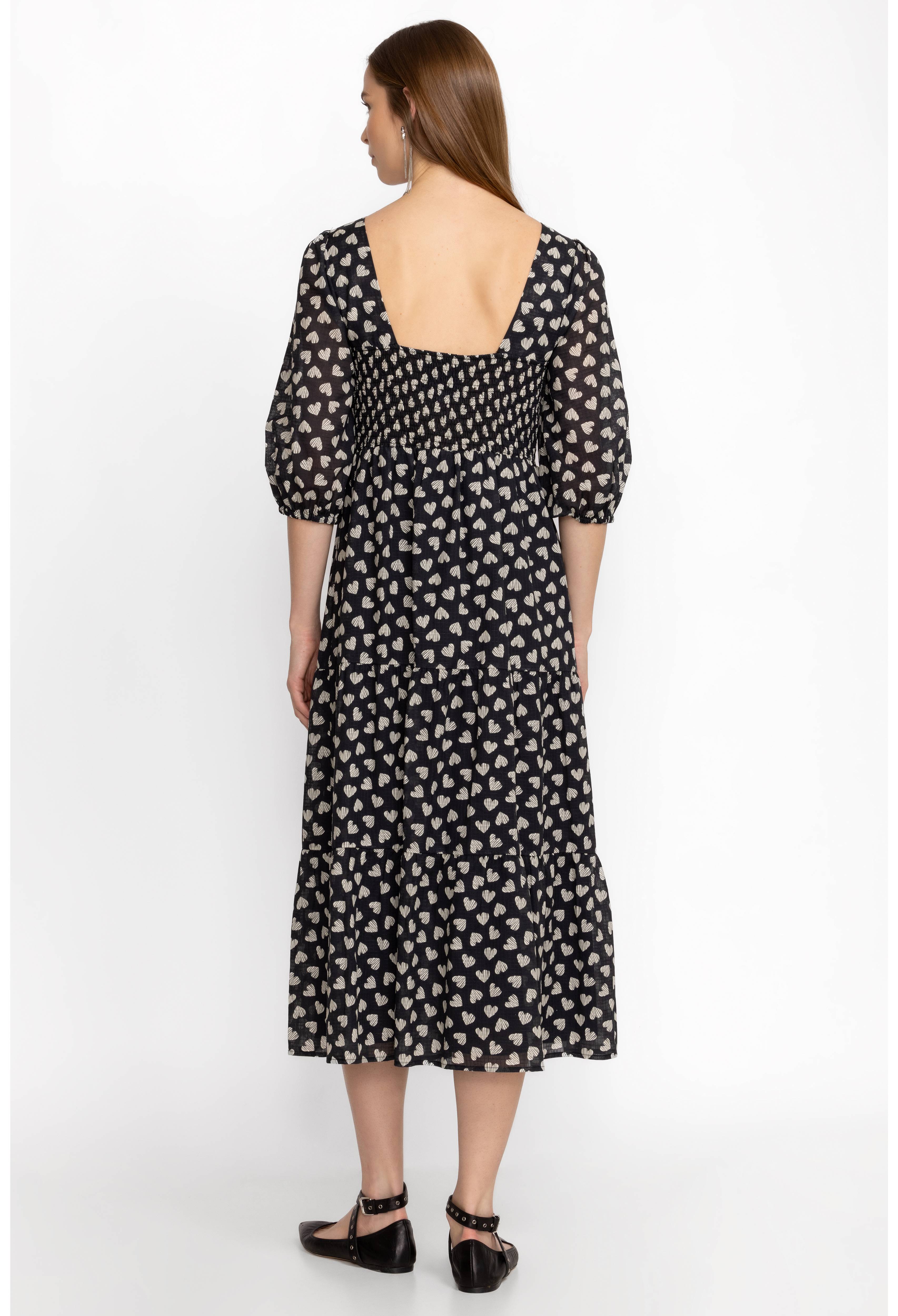 COUPLE OF HEARTS COTTON MIDI DRESS, , large image number 5