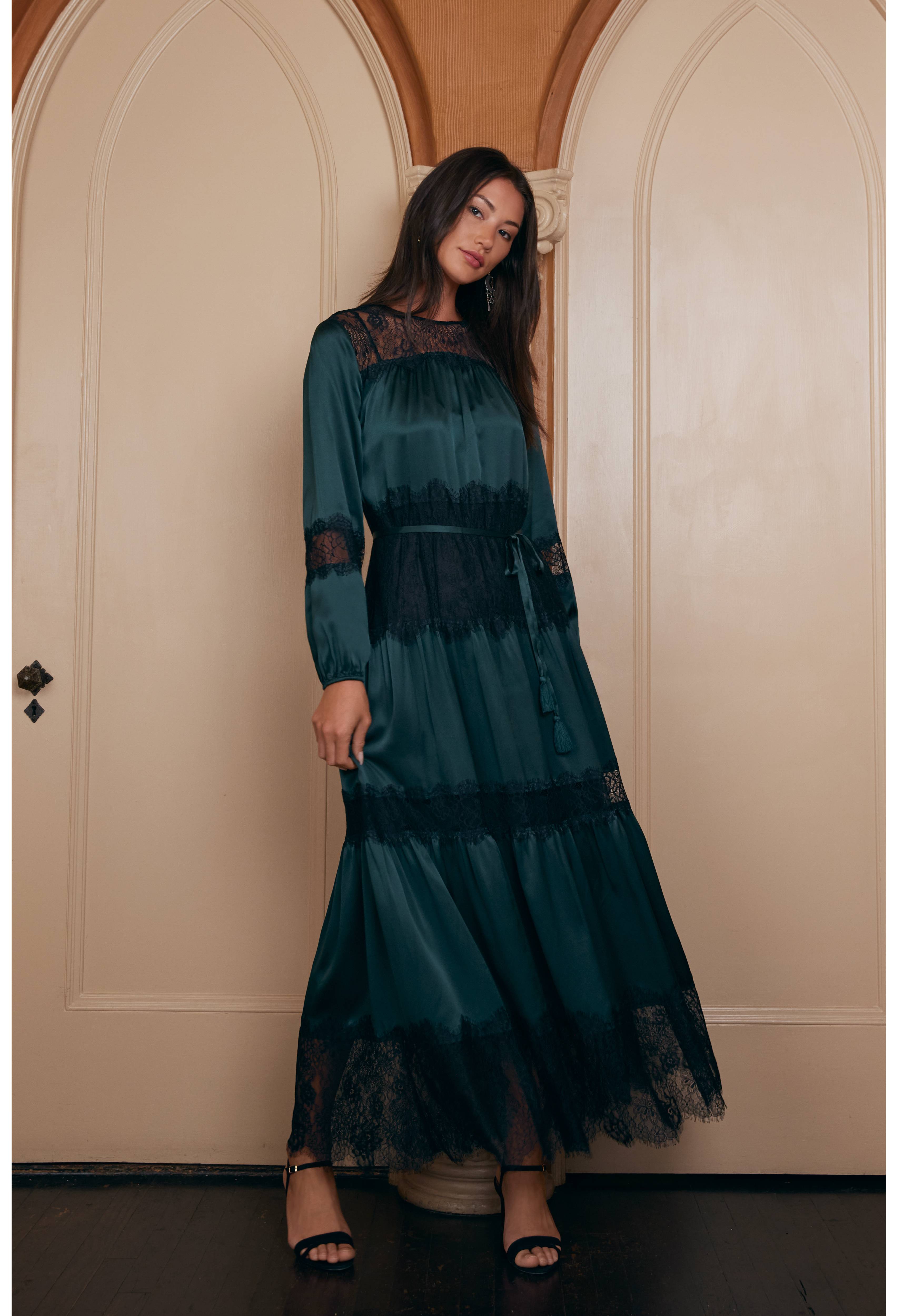 Ellie Lace Tiered Lace Maxi Dress, , large image number 5