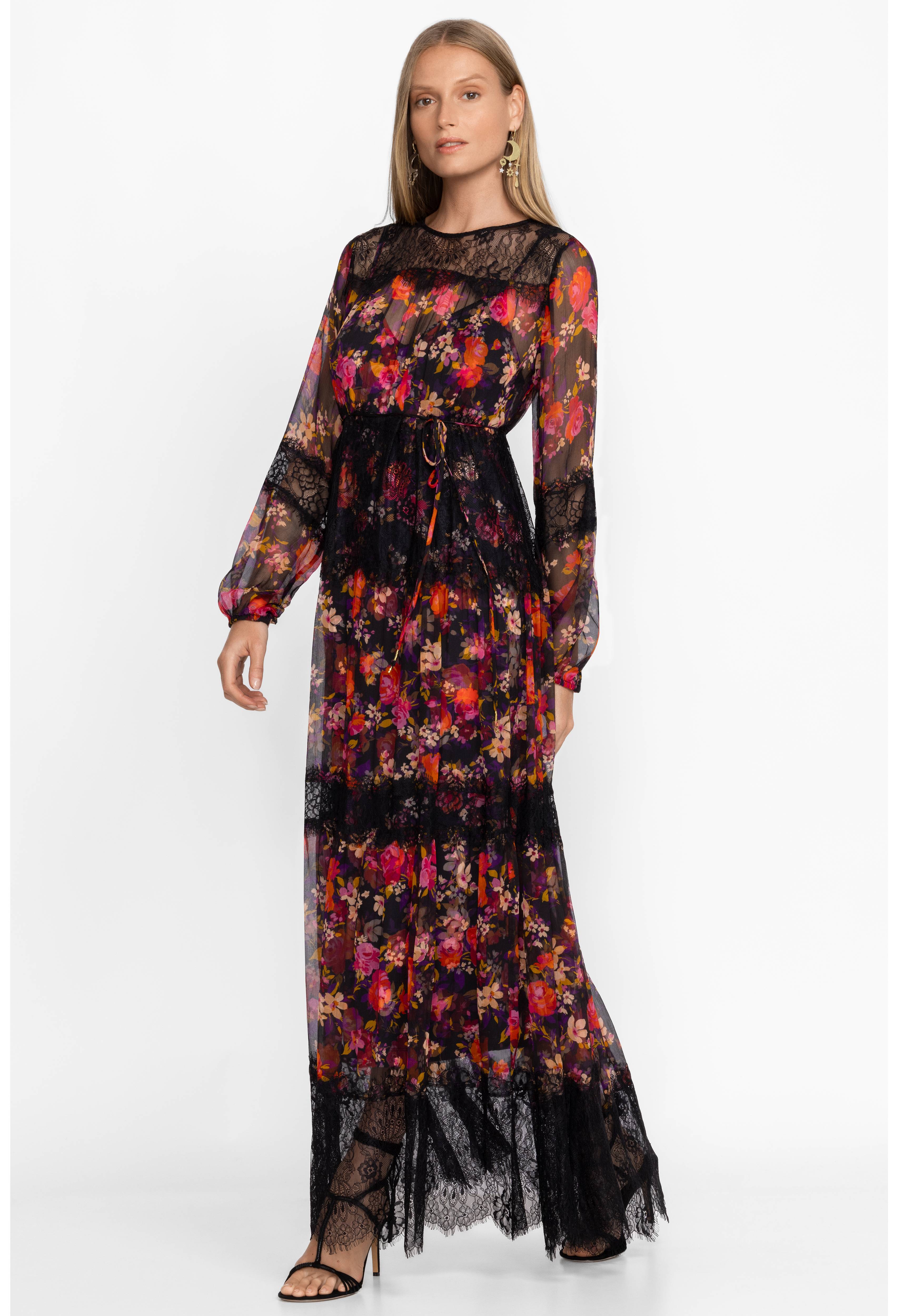 Flora Silk Maxi Dress, , large image number 1