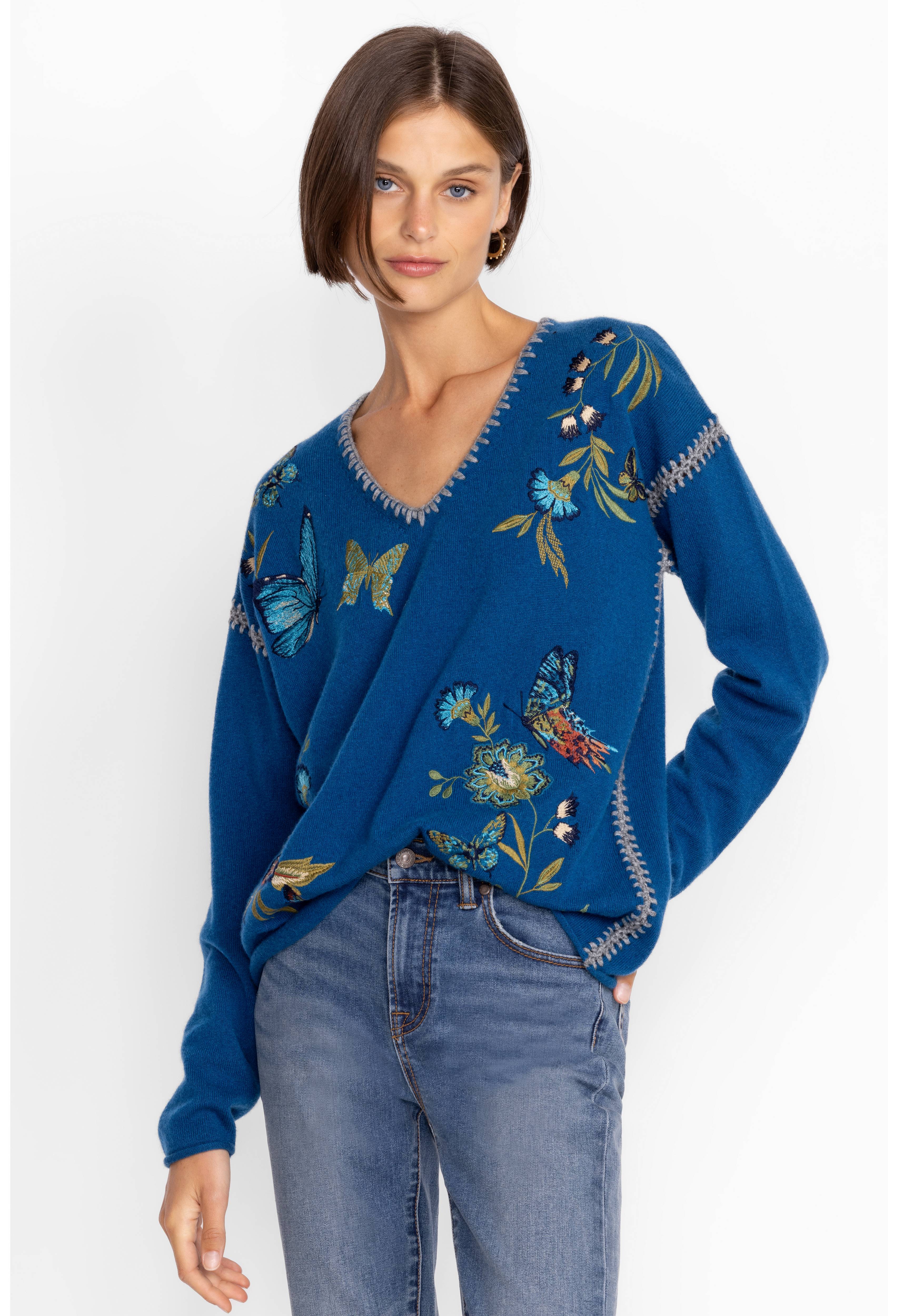 Sidona Cashmere Whipstitch Sweater, , large image number 1