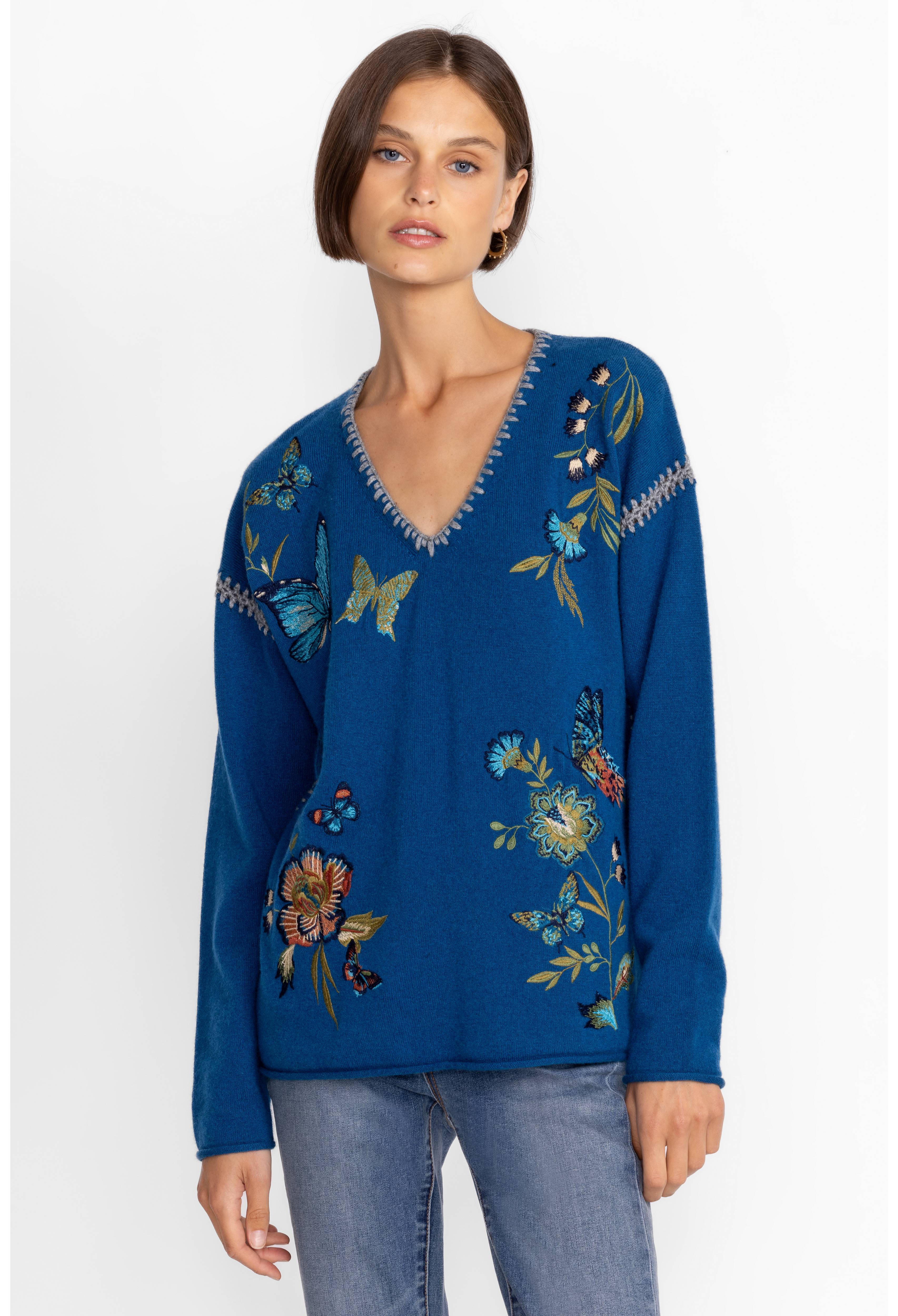 Sidona Cashmere Whipstitch Sweater, , large image number 3