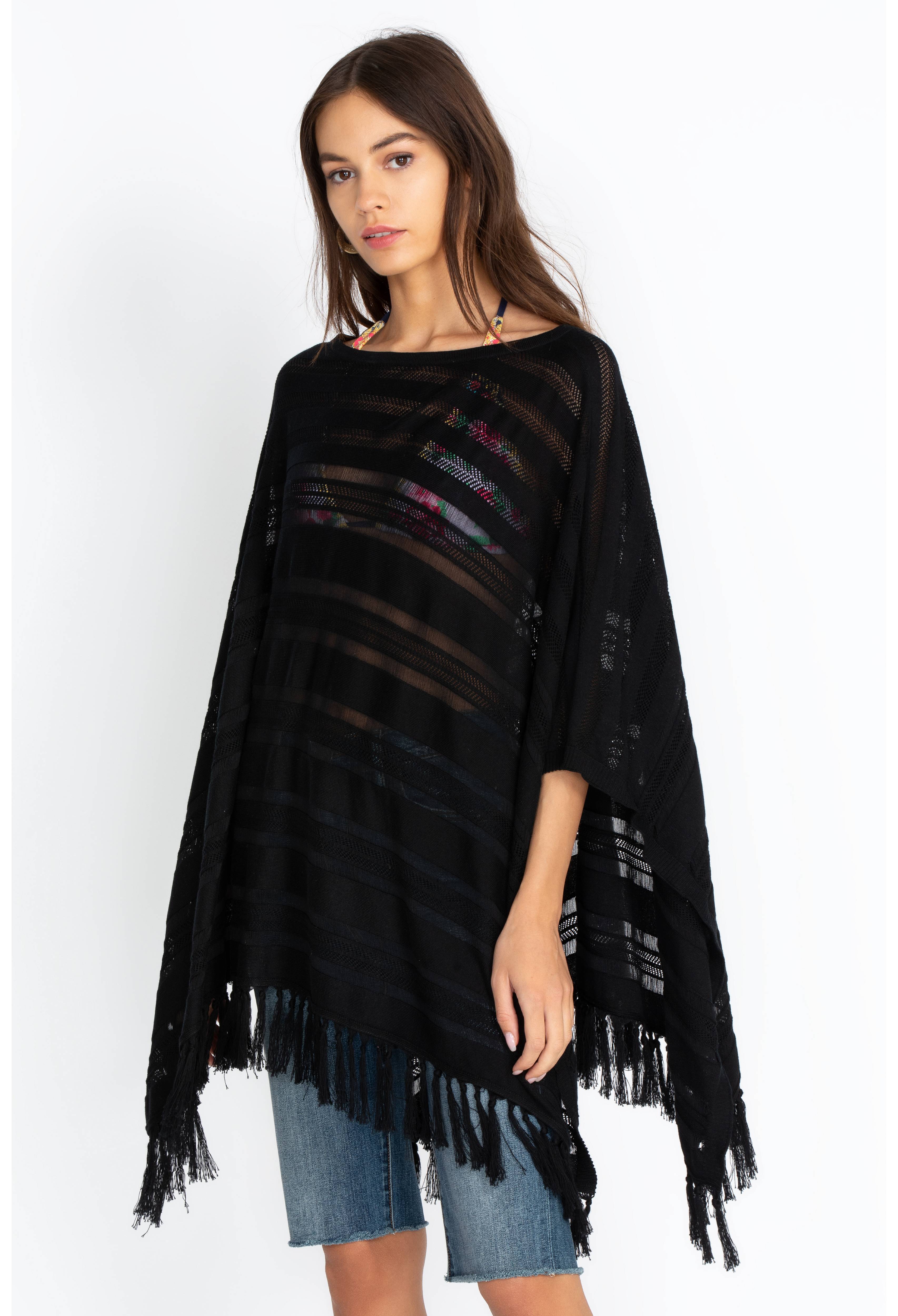 Open Work Poncho, , large image number 1