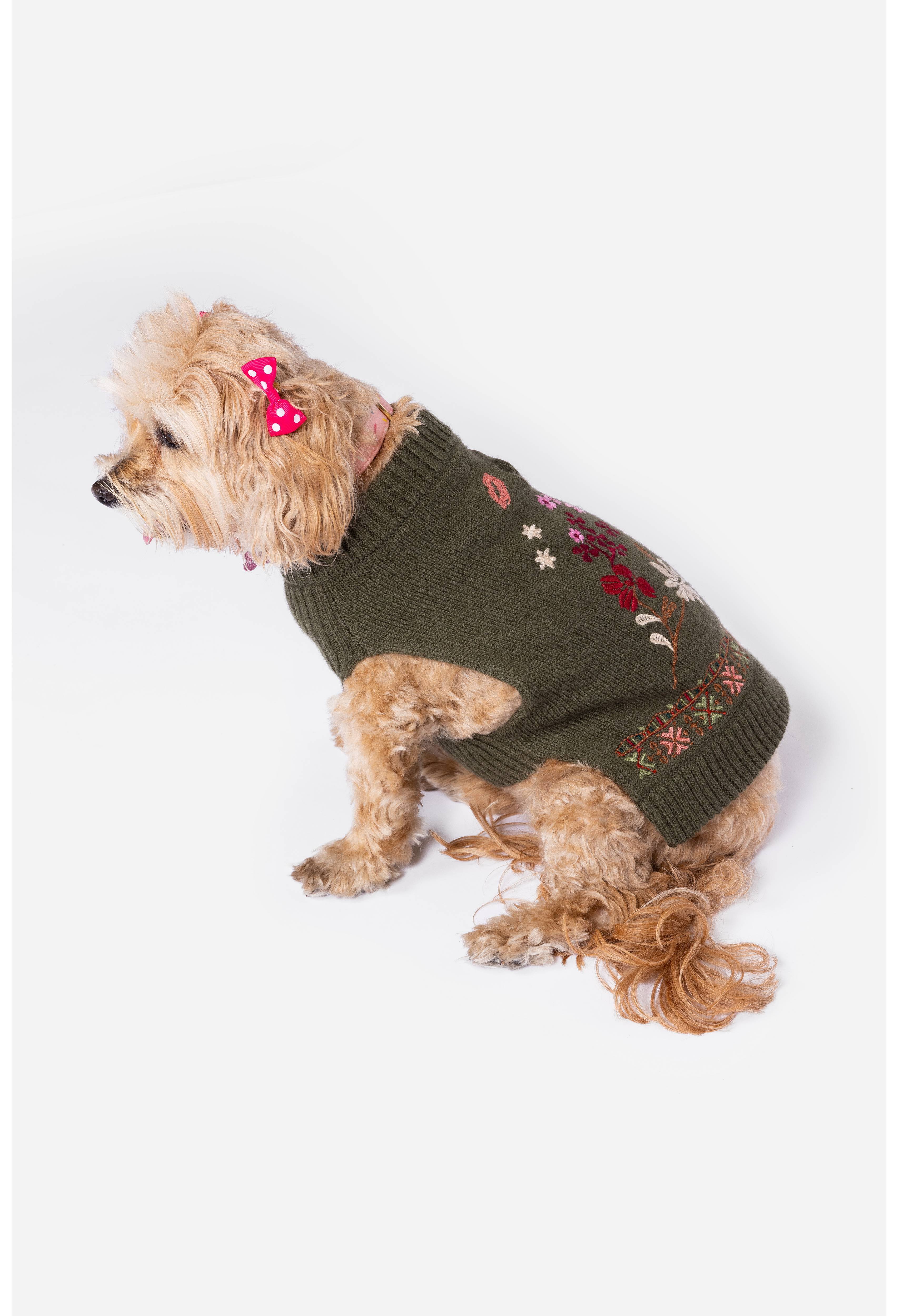 Zuzu Embroidered Dog Sweater, , large image number 2
