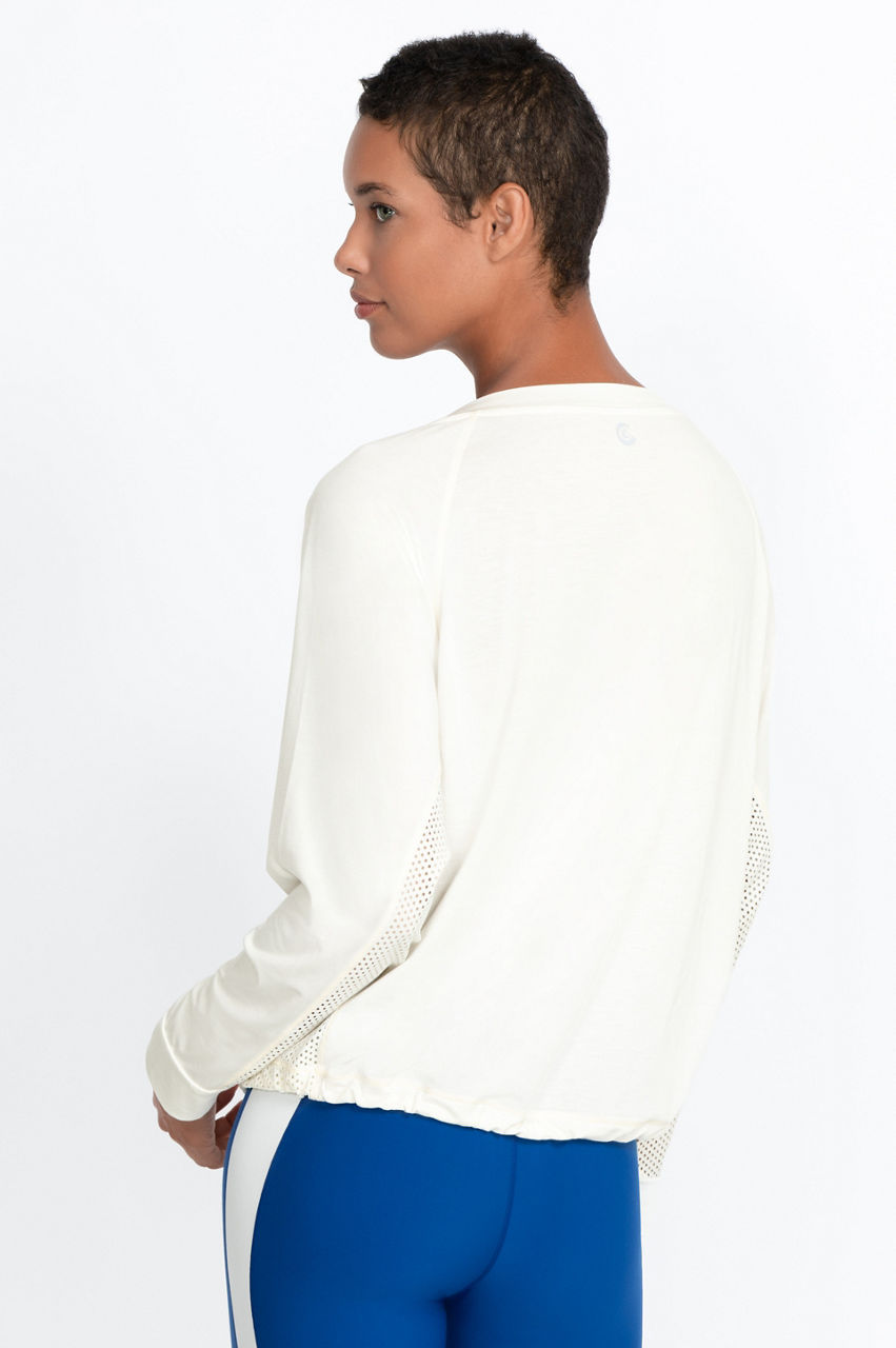 Buy Effect Mesh Contrast Pullover