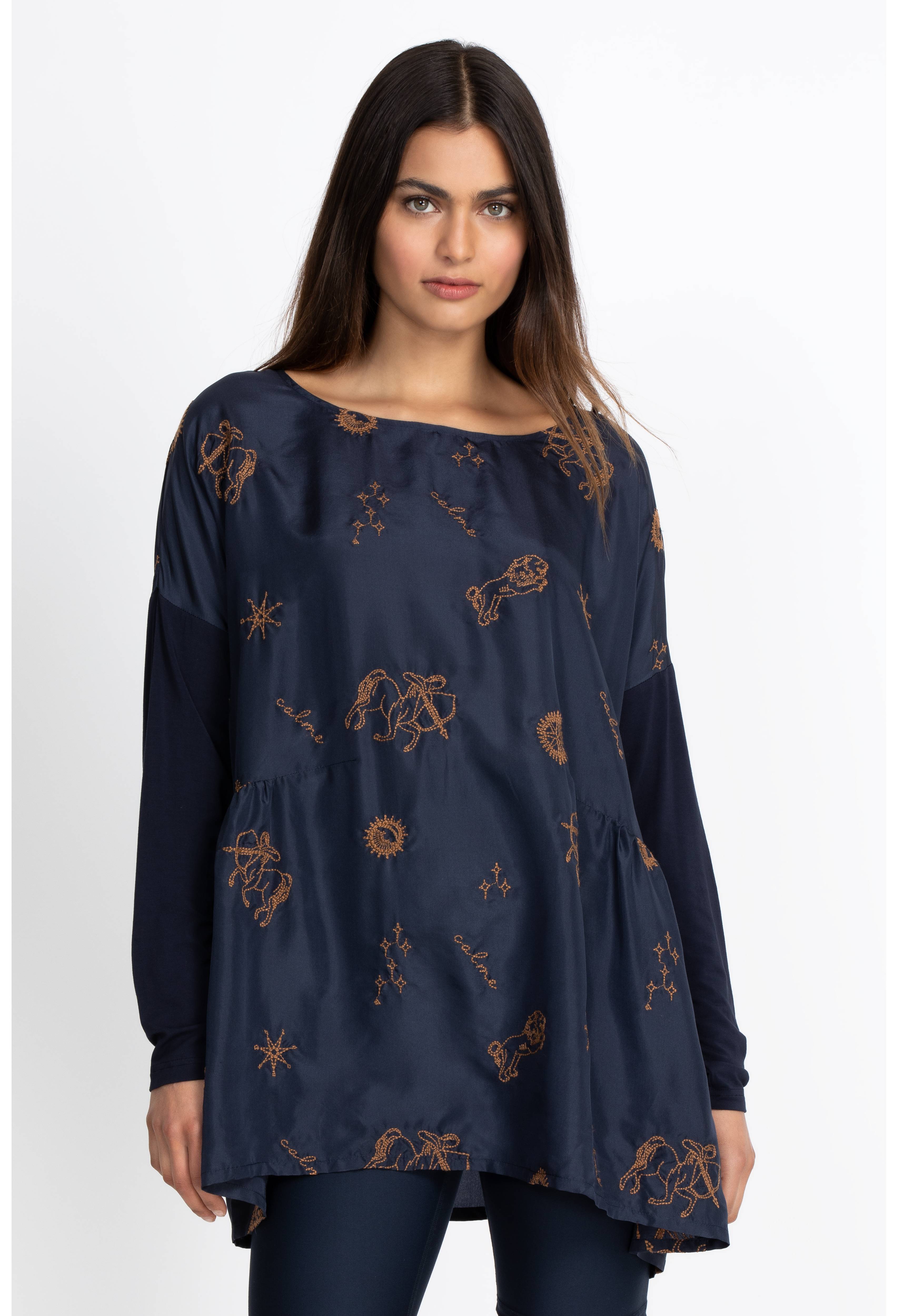 Astrology Embroidered Blouse, , large image number 1