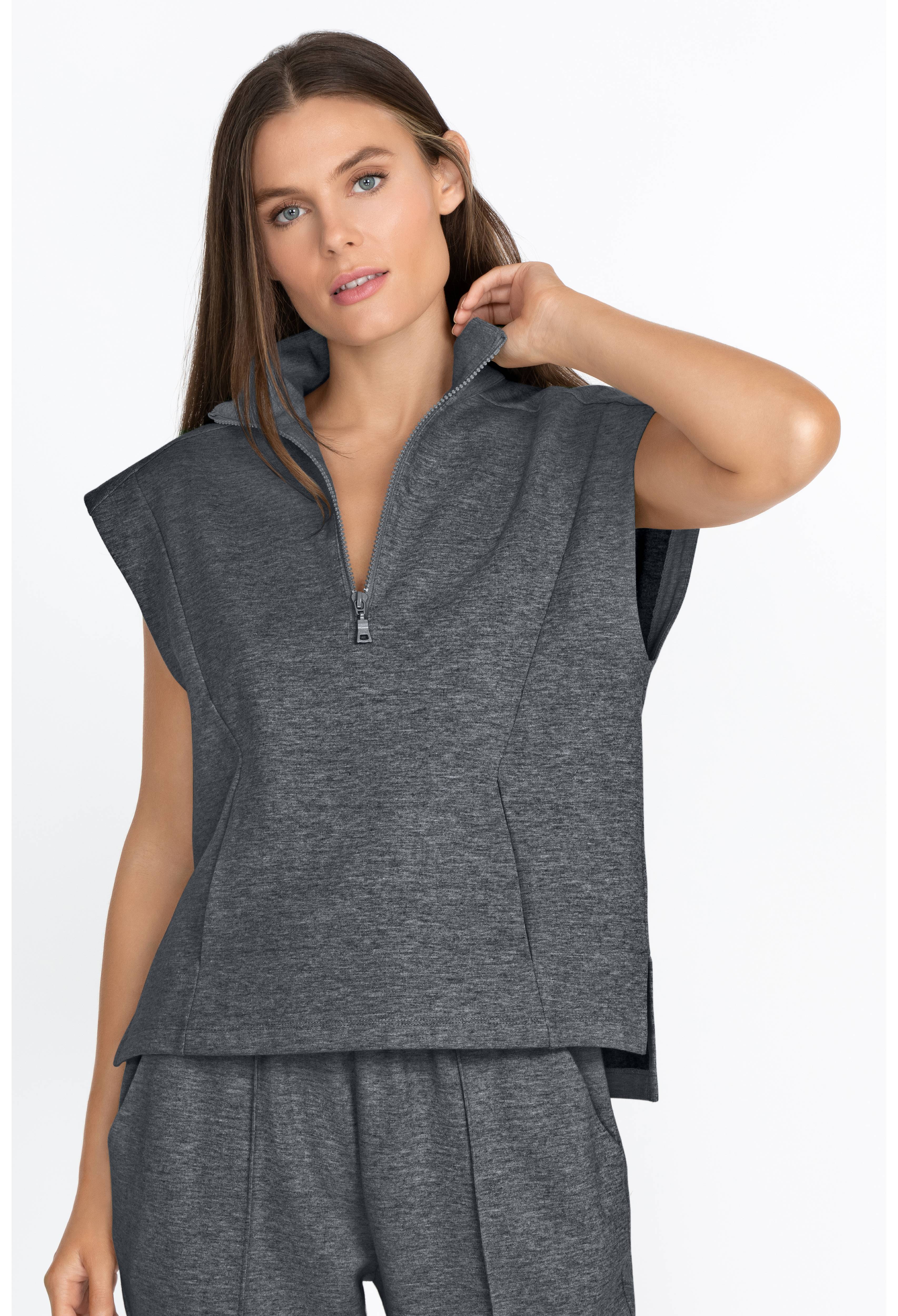 Half Zip Sleeveless Pullover, , large image number 1