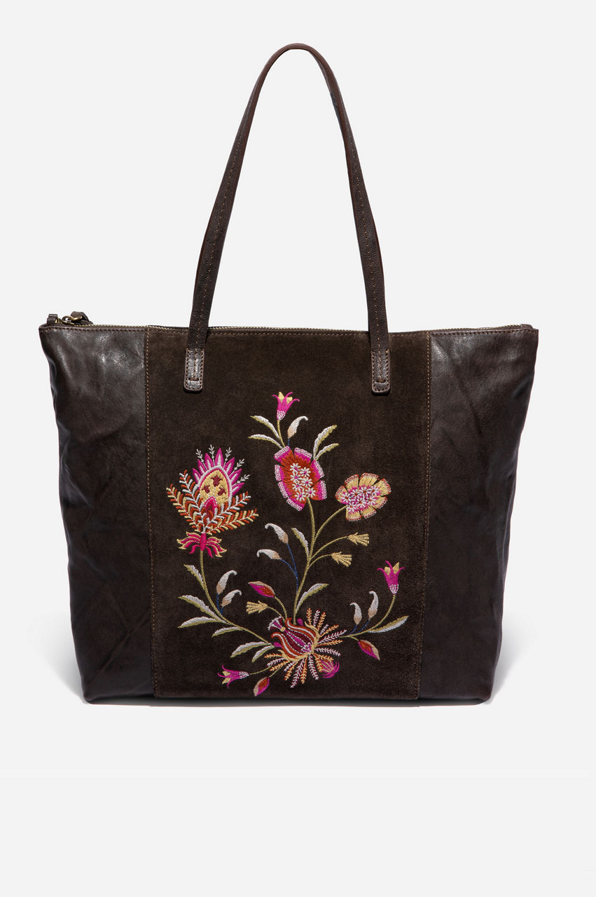 Wholesale Tote Bags - Velvet Purse with Flower Embroidery