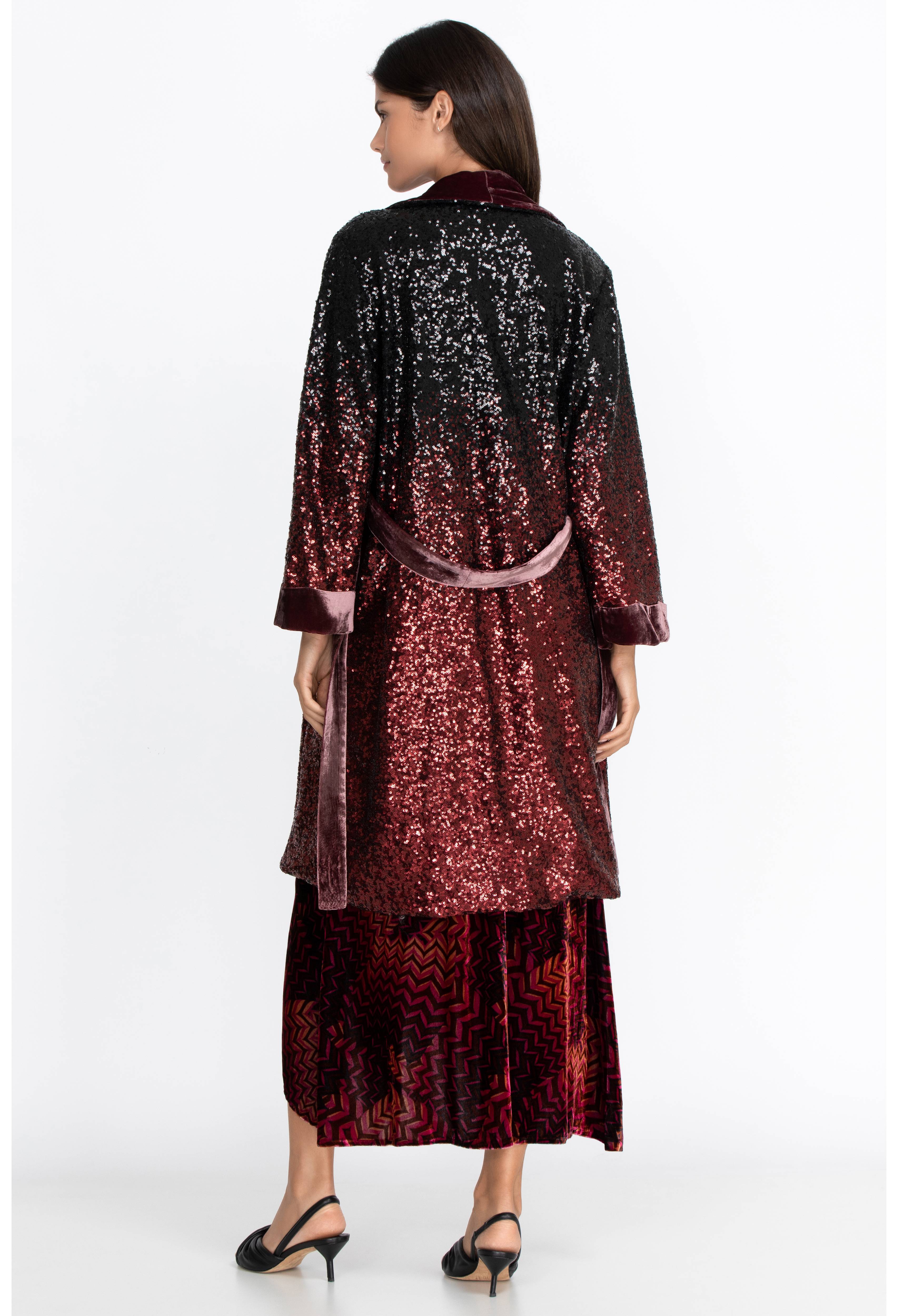 Sequin Burgundy Alexia Kimono, , large image number 4