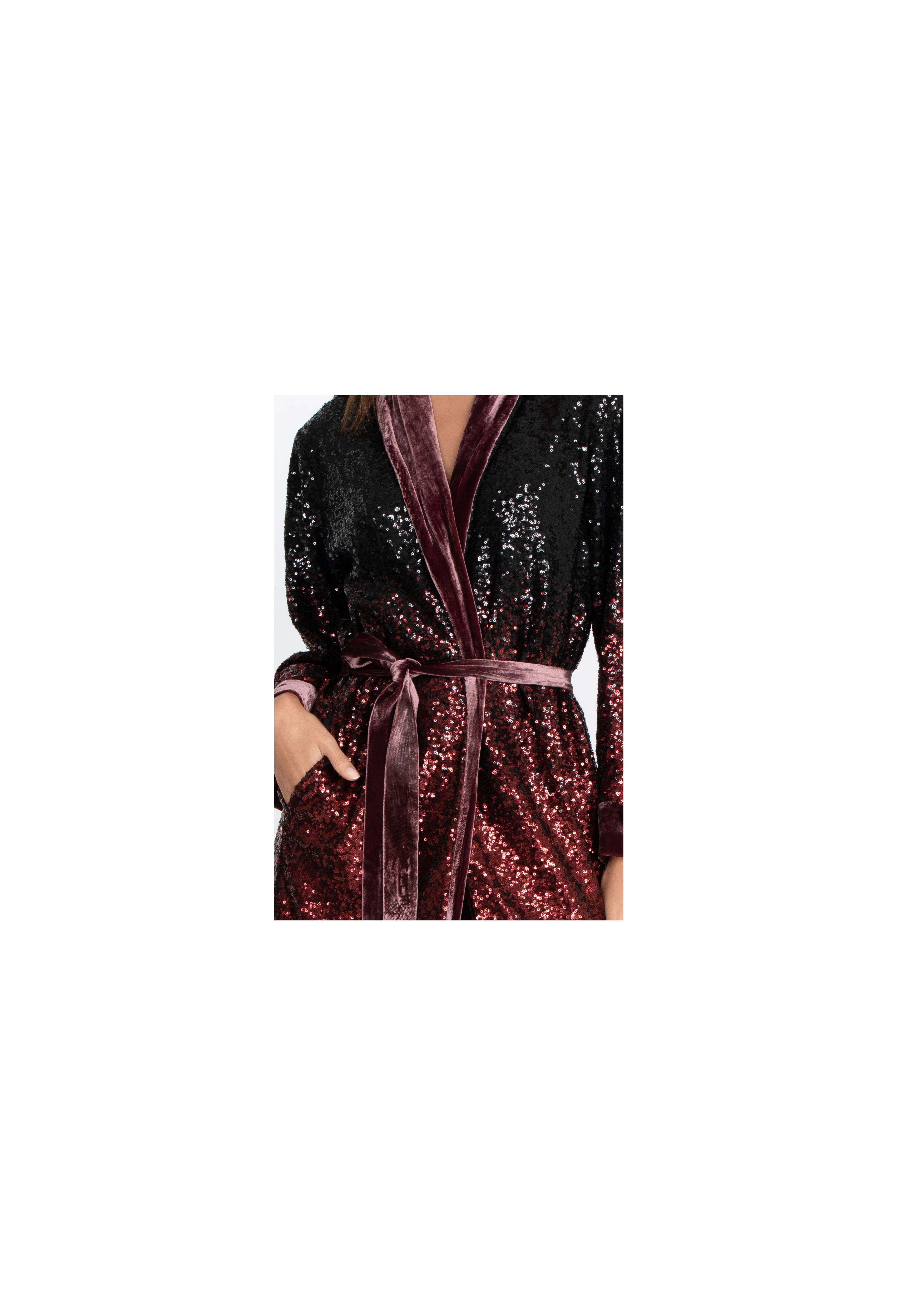Sequin Burgundy Alexia Kimono, , large image number 5