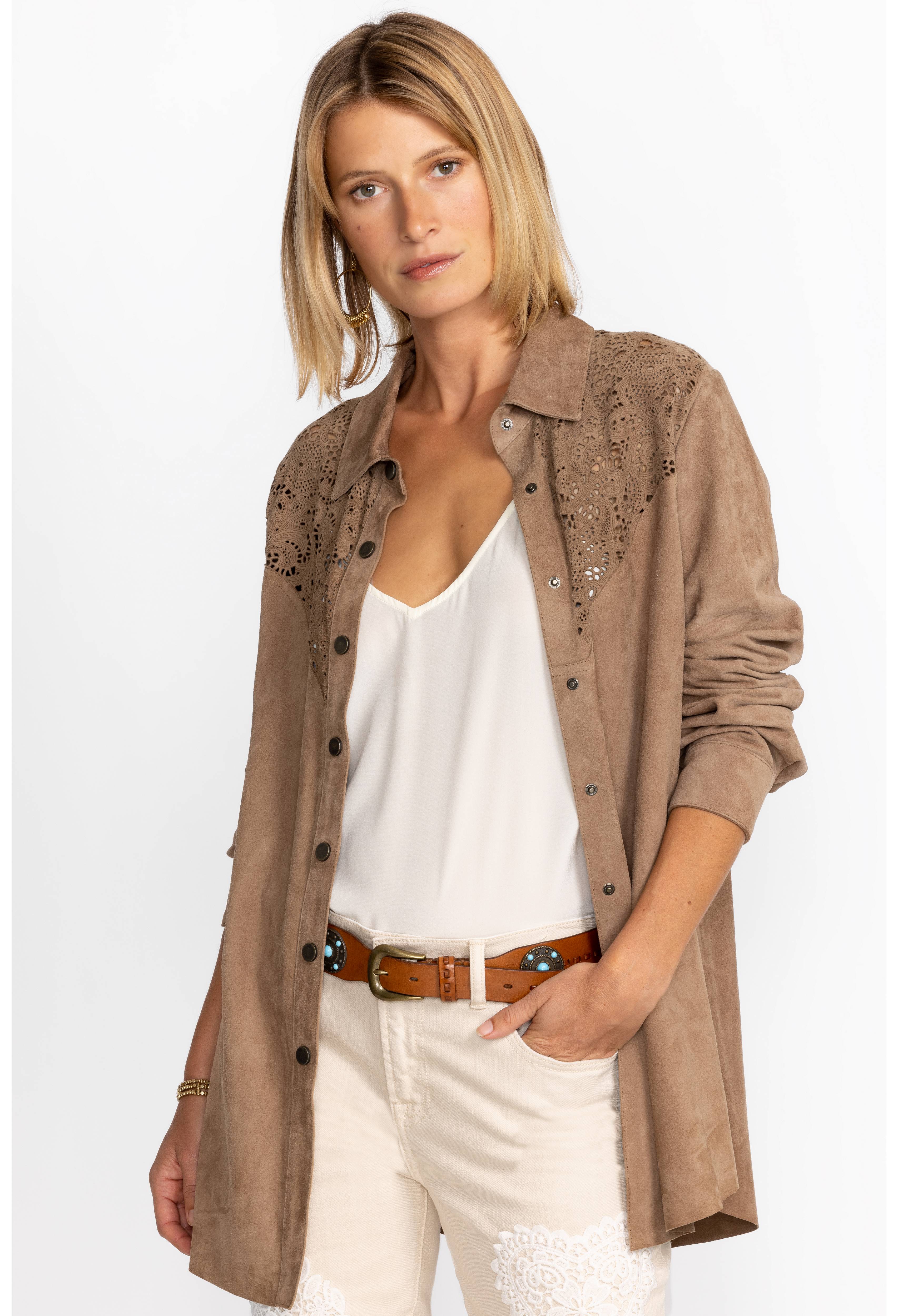 Fiore Suede Western Shacket, , large image number 1