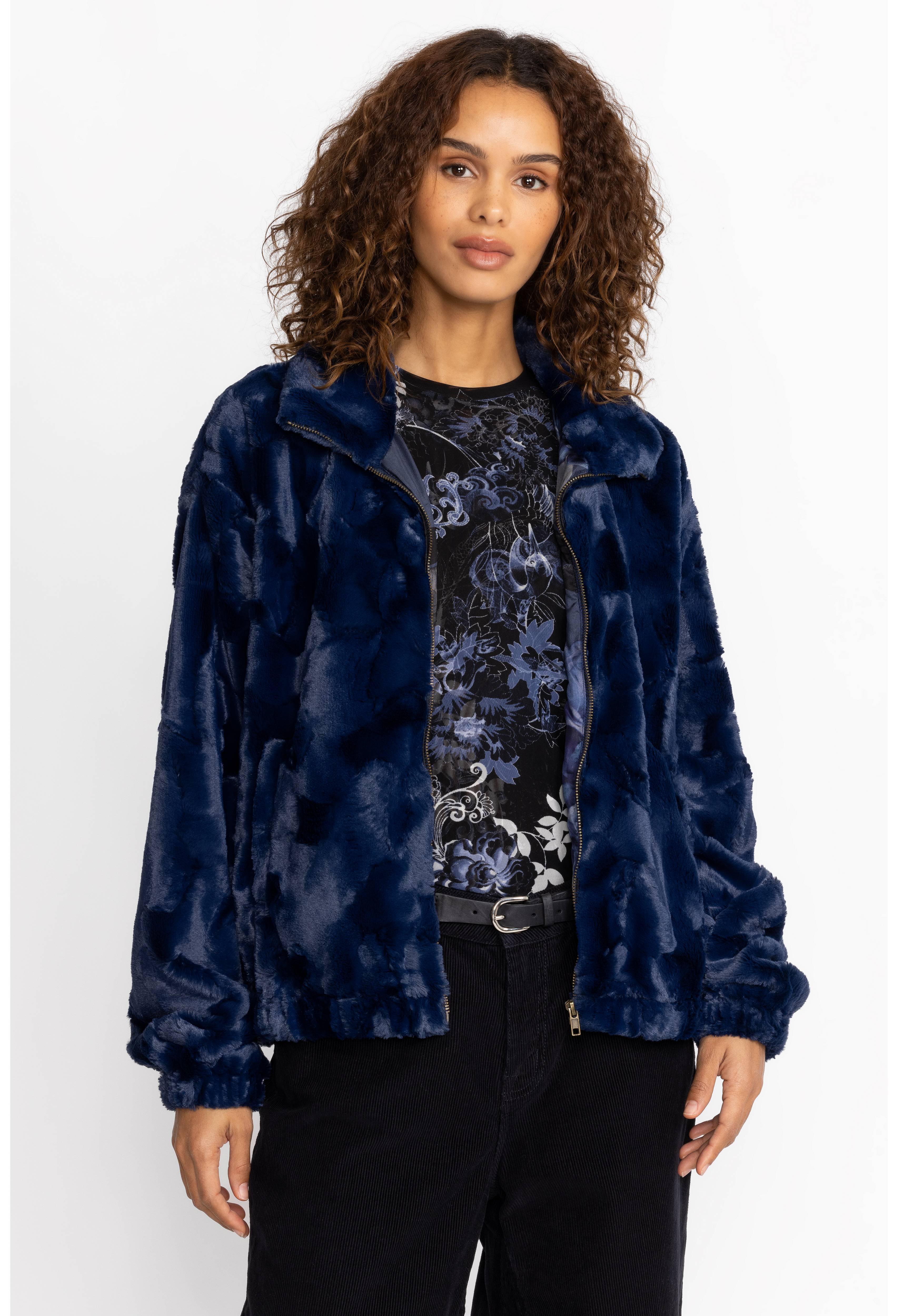 MIDNIGHT FAUX FUR BOMBER, , large image number 3