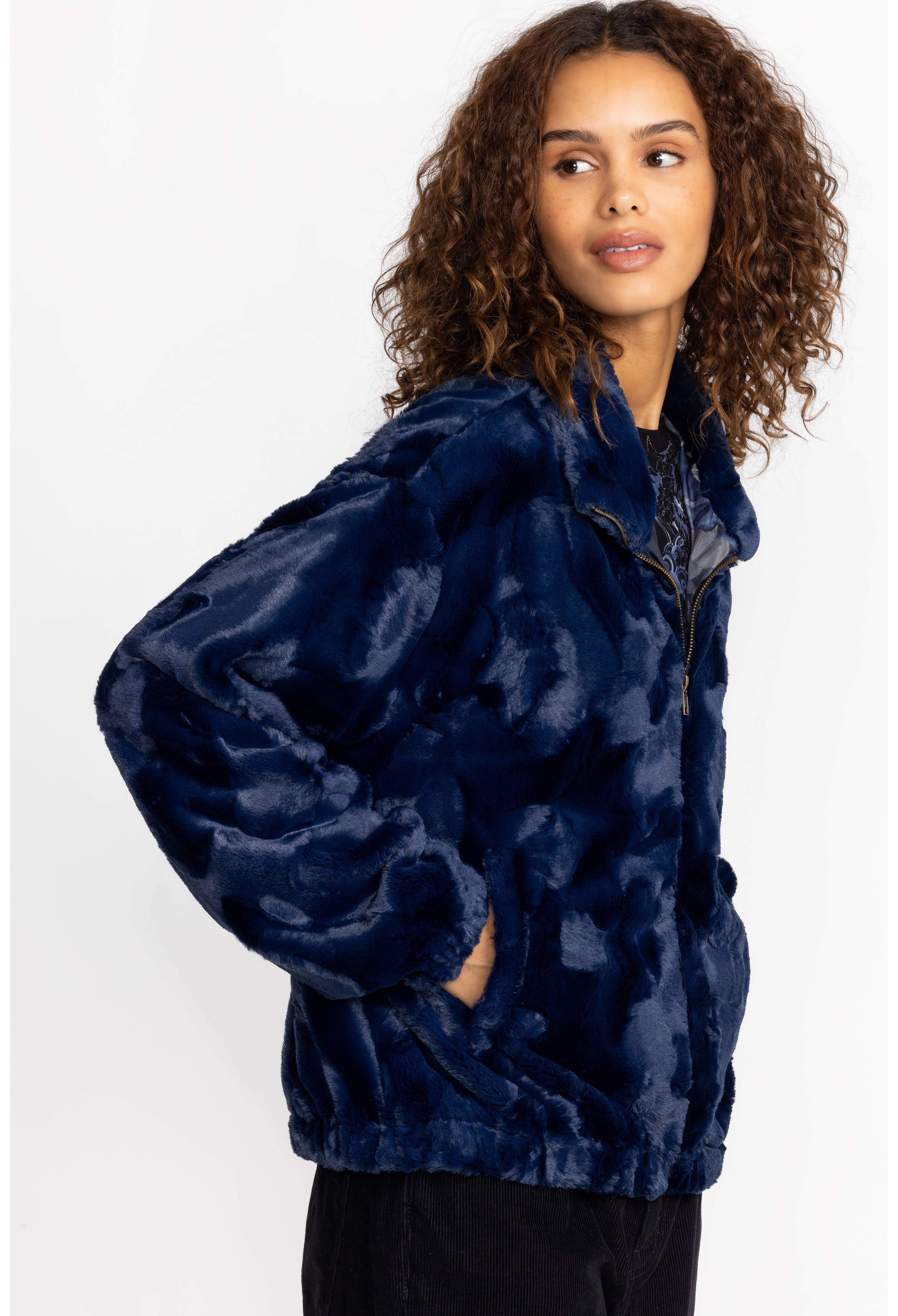 MIDNIGHT FAUX FUR BOMBER, , large image number 4