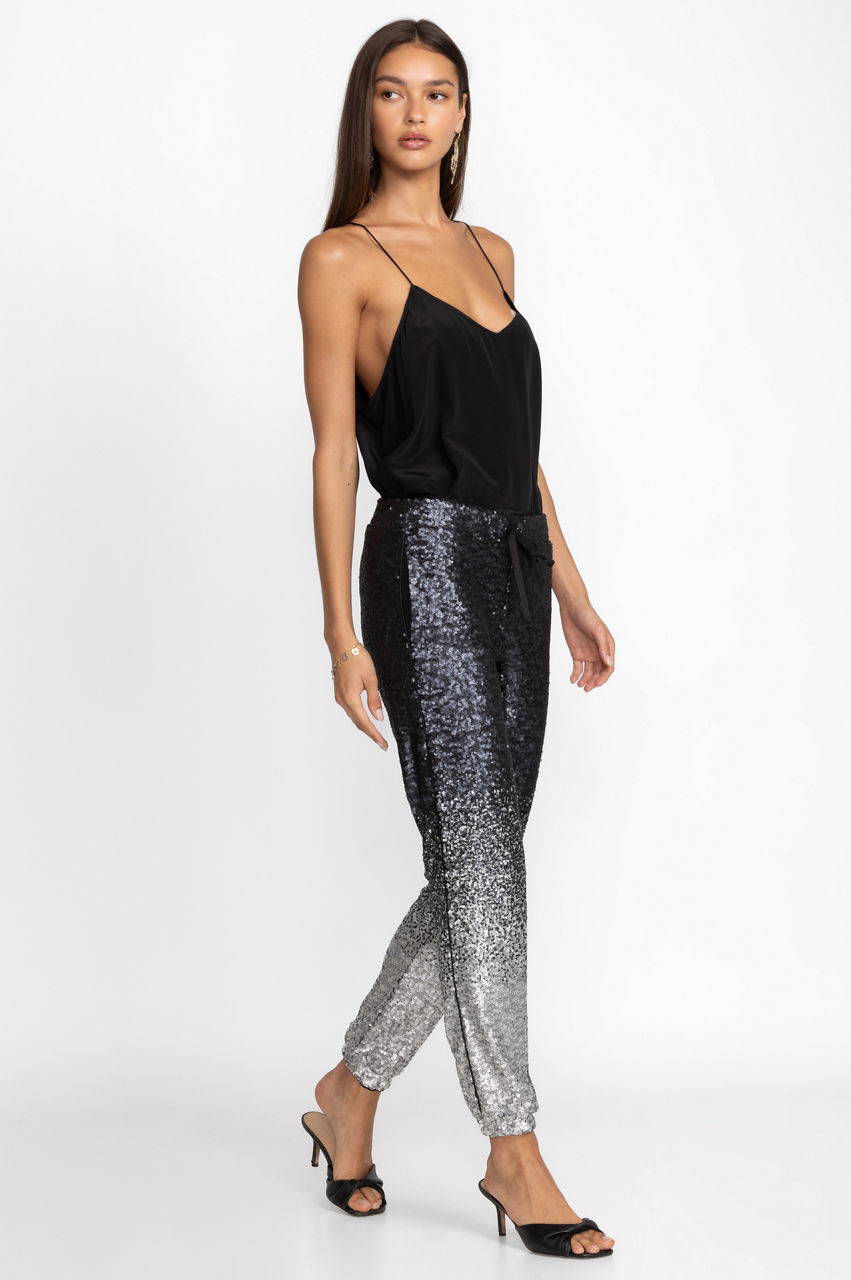 Designer Joggers With Sequins, Sequin Joggers Black