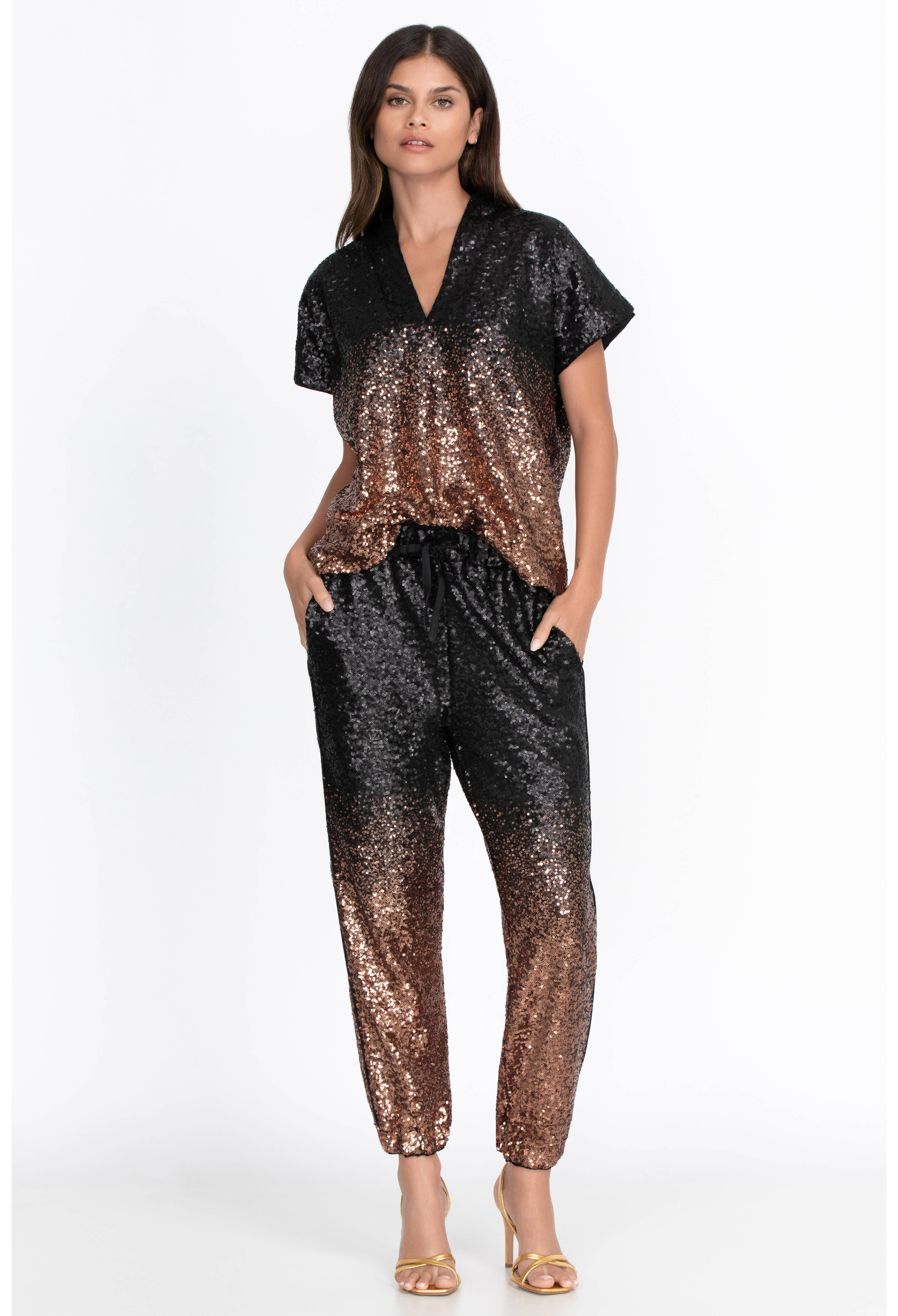 Sequin Gold Jett Jogger, , large image number 3