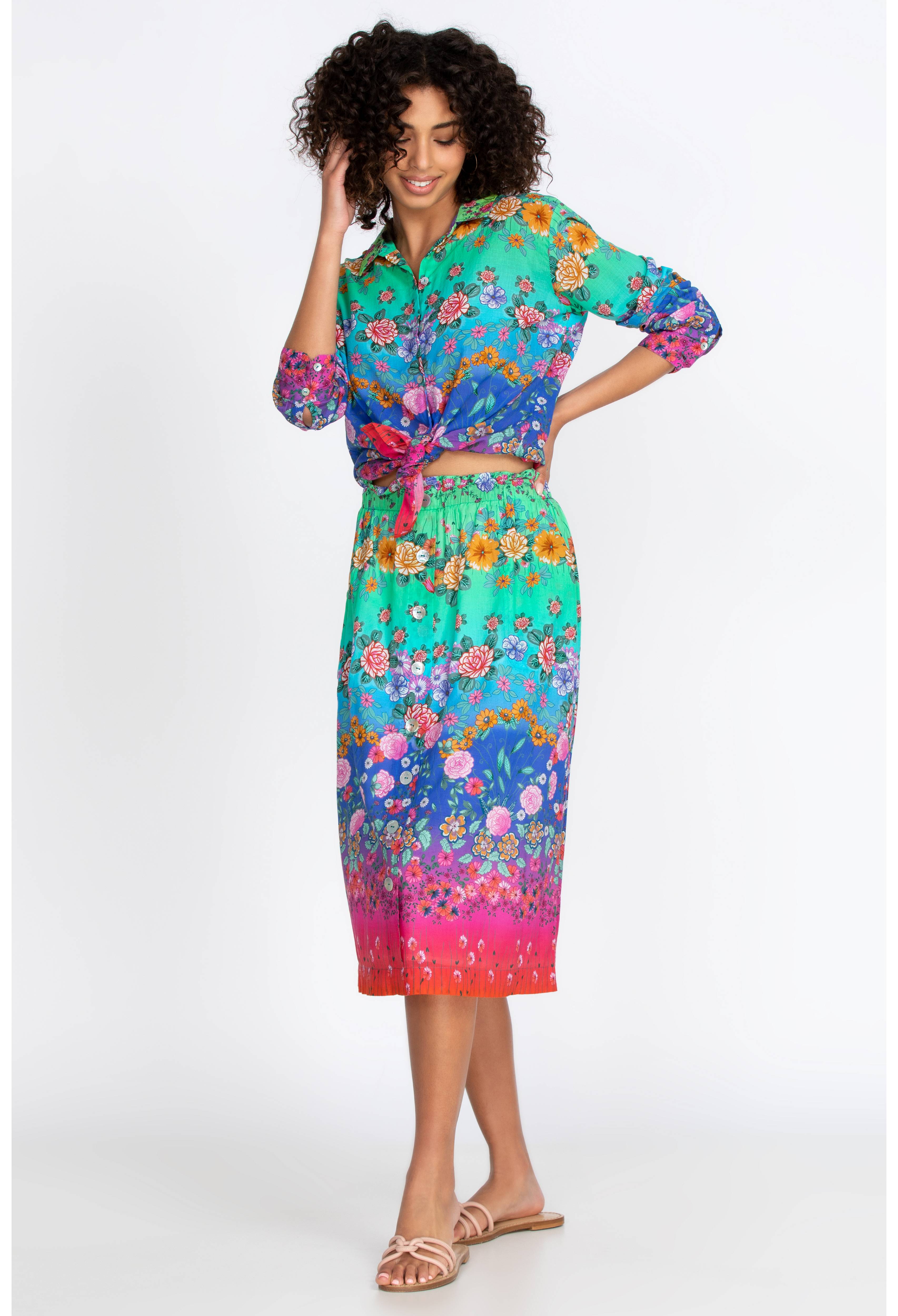 Rainbow Field Paperbag Skirt, , large image number 1