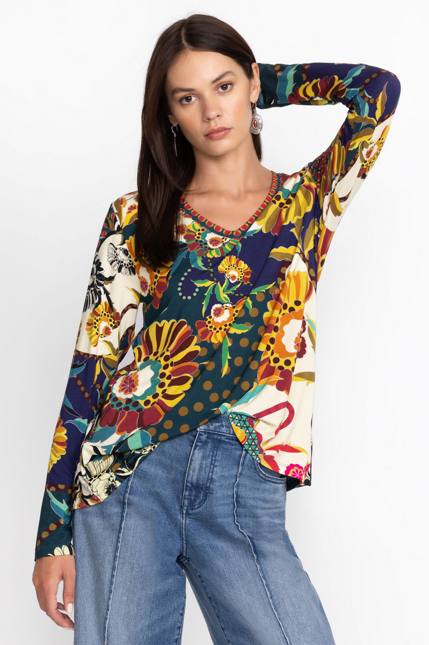 V-Neck Johnny Sleeve Buy Janie Favorite Swing Long The | Was Tee