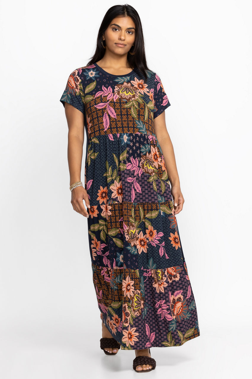 Capped sleeve outlet maxi dress