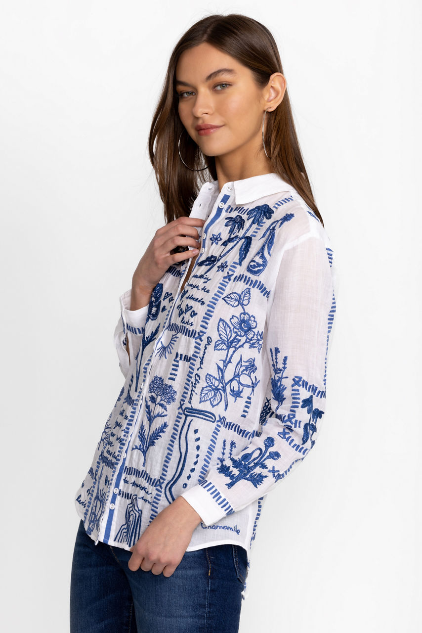 Buy BOTANIQUE DOUBLE BUTTON OVERSIZED SHIRT | Johnny Was