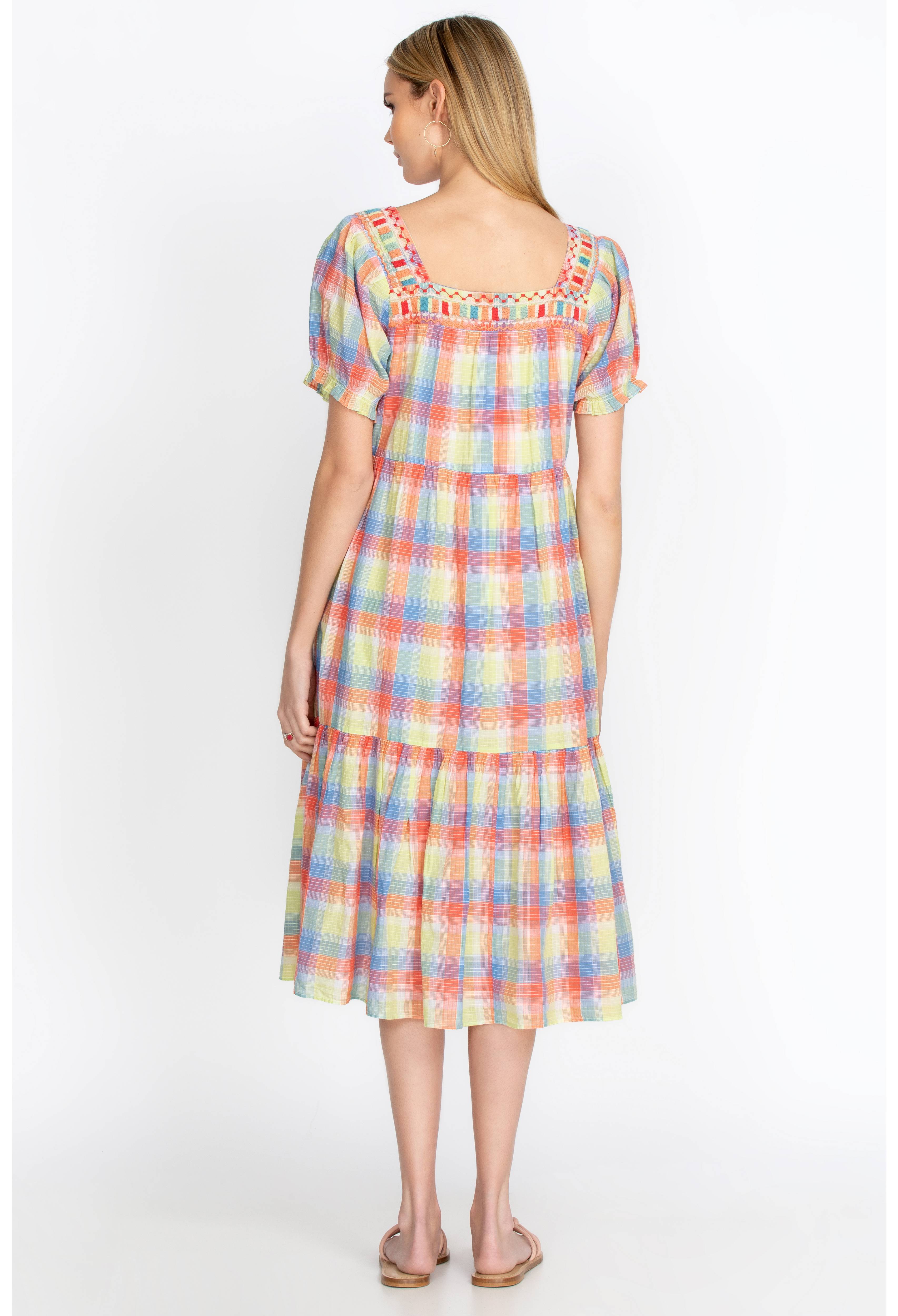 Delacey Plaid Square Neck Midi Dress, , large image number 3