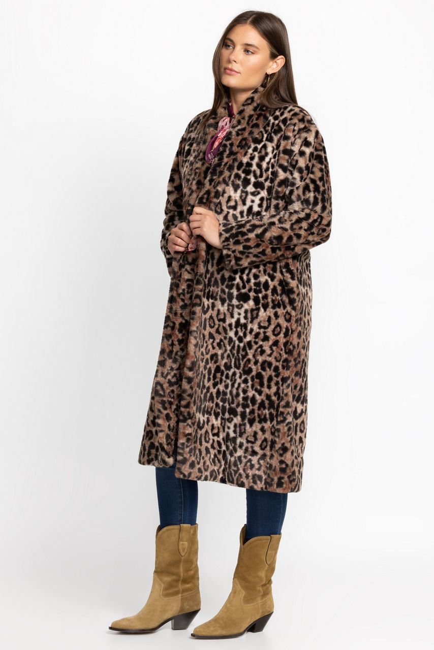 Buy Leopard Long Faux Fur Jacket | Johnny Was