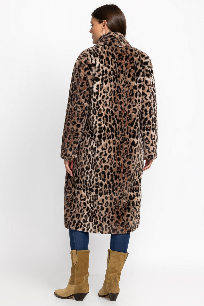 Leopard Long Faux Fur Jacket